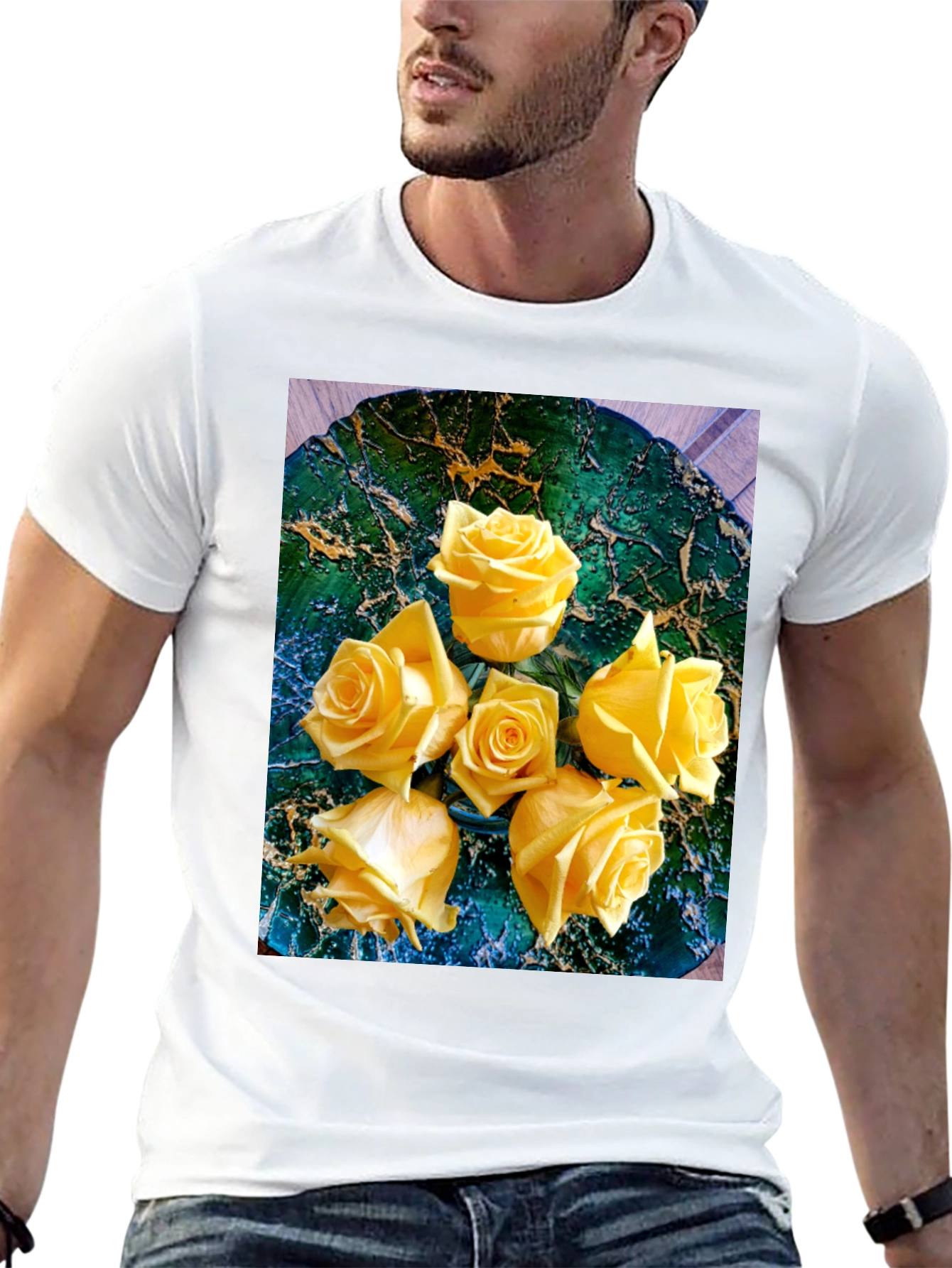 Yellow Rose Graphic Tee - Floral Art T-Shirt