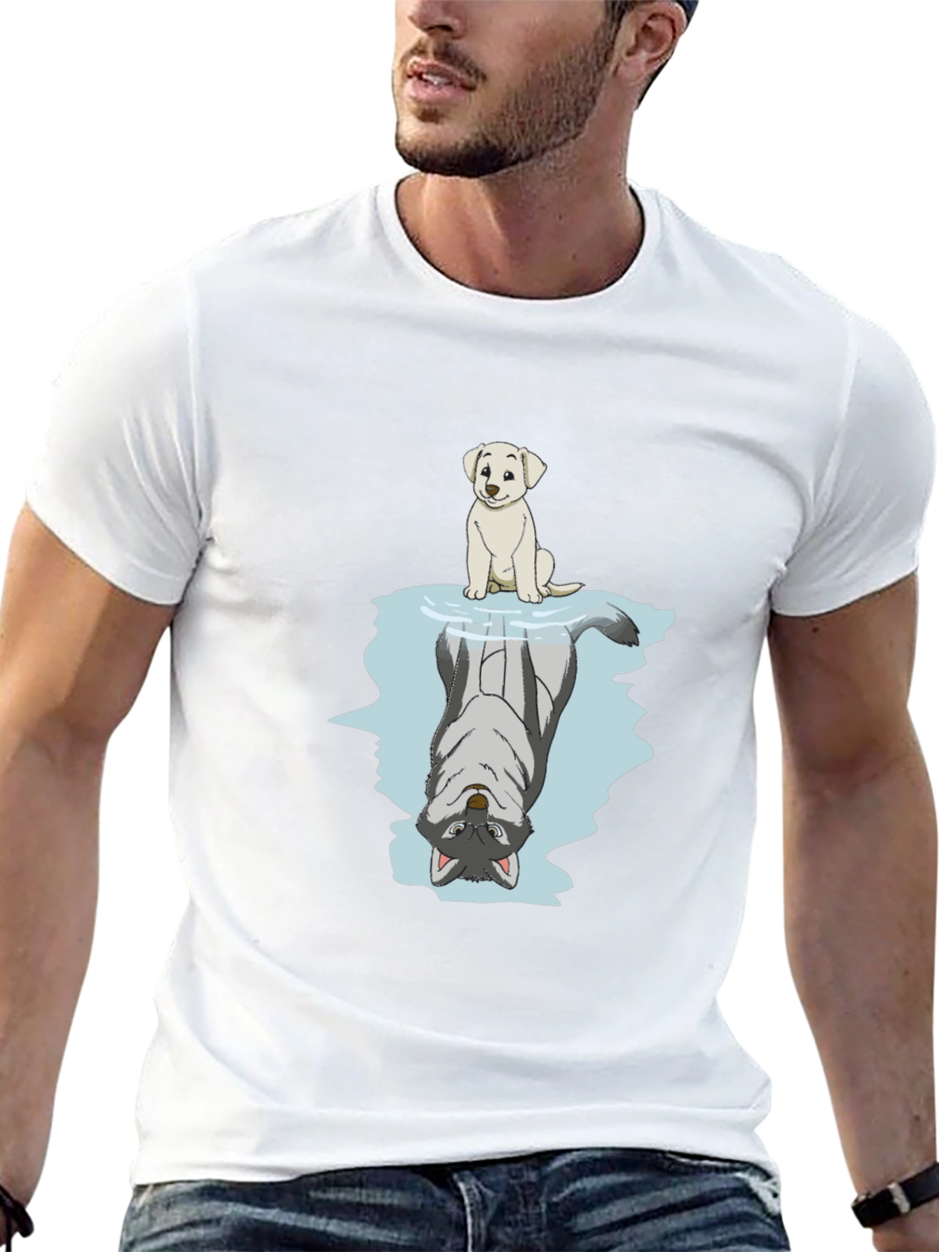 Dog & Wolf Reflection Graphic Tee