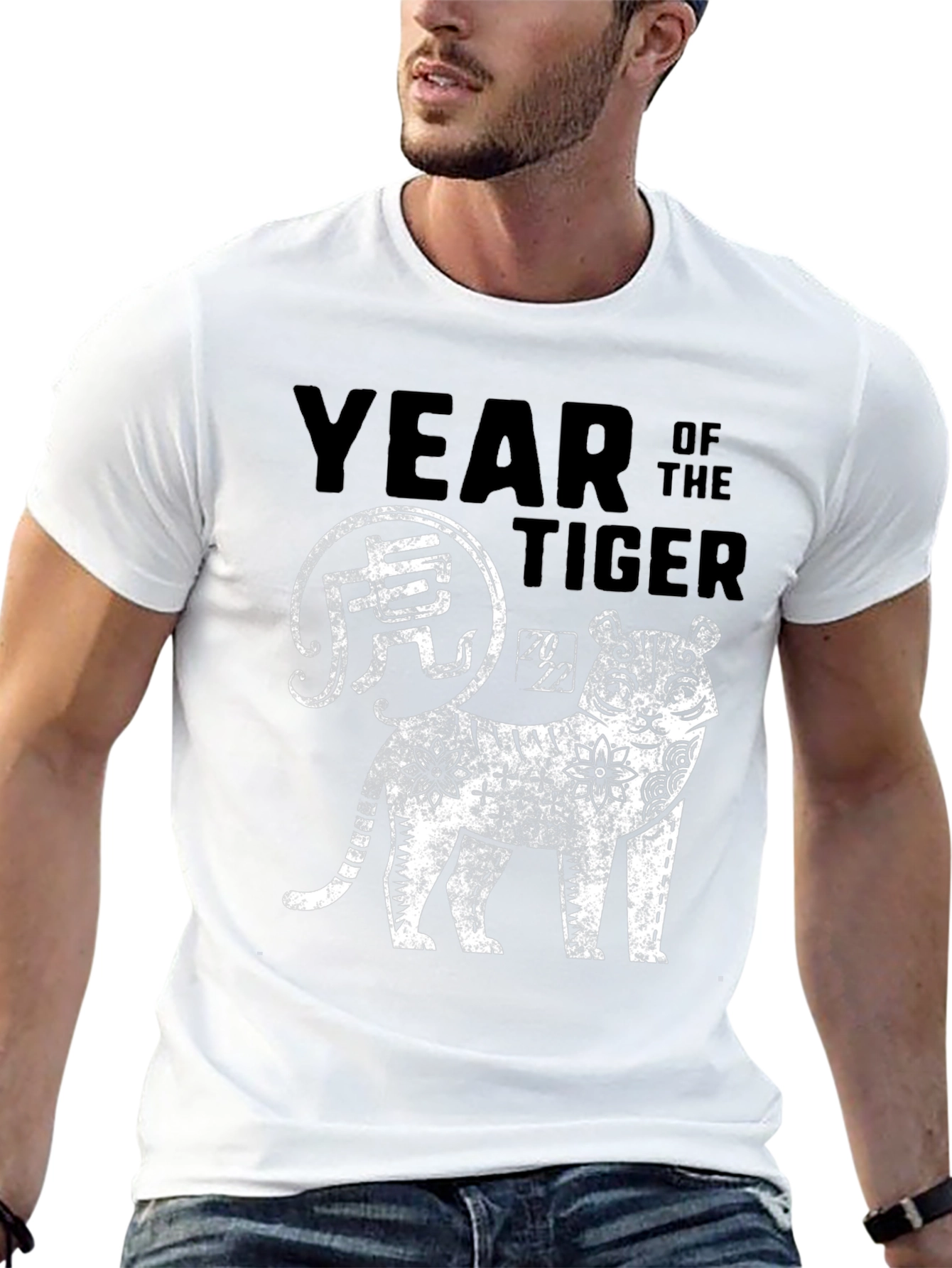 Year of the Tiger Graphic Tee - Black Cotton