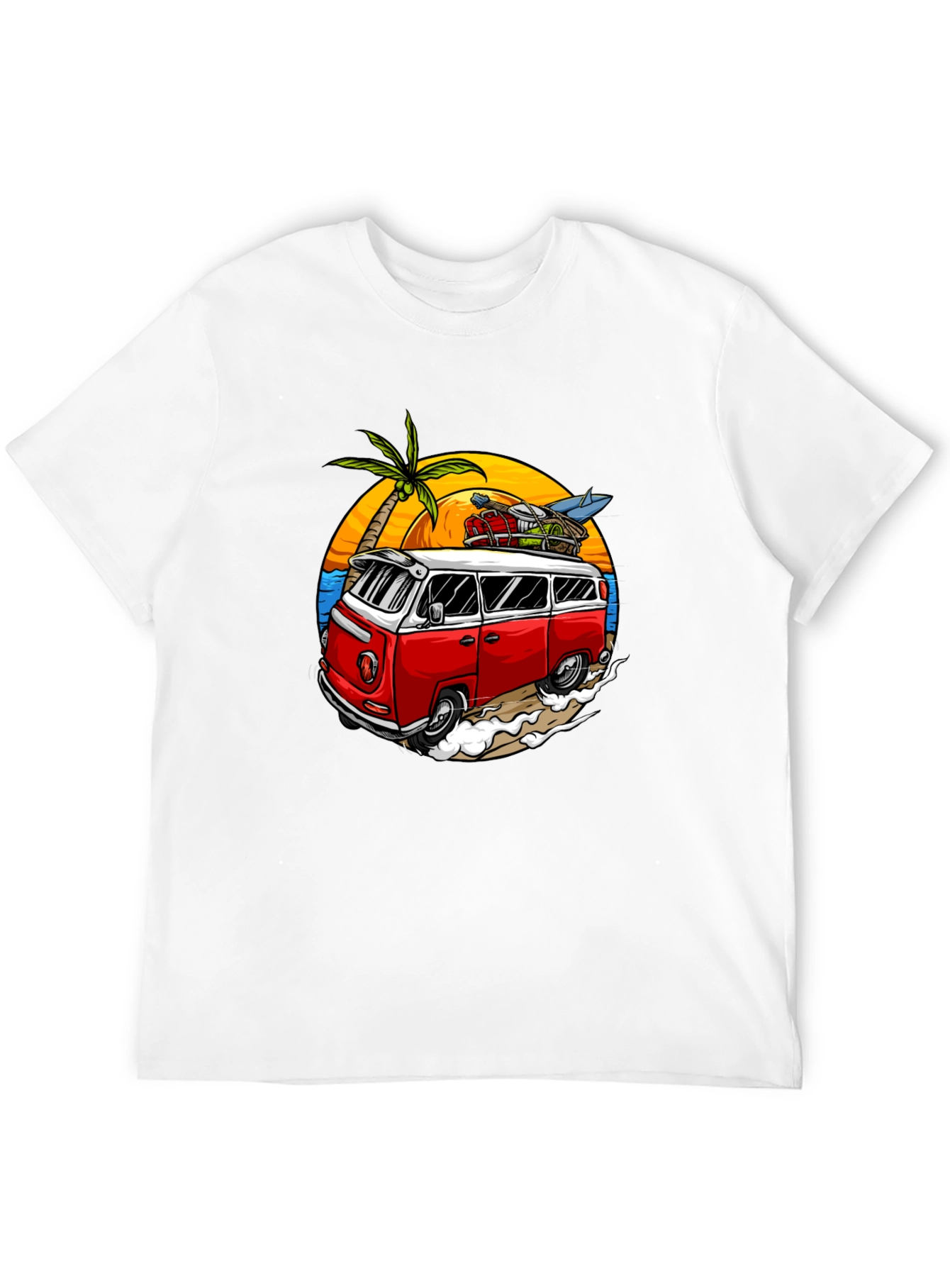 Retro Surf Van Graphic Tee - Beach Vibes