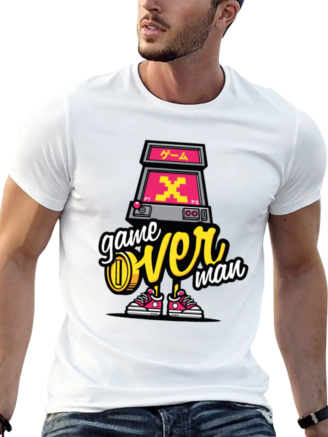Game Over Man Graphic Tee - Retro Gamer Style