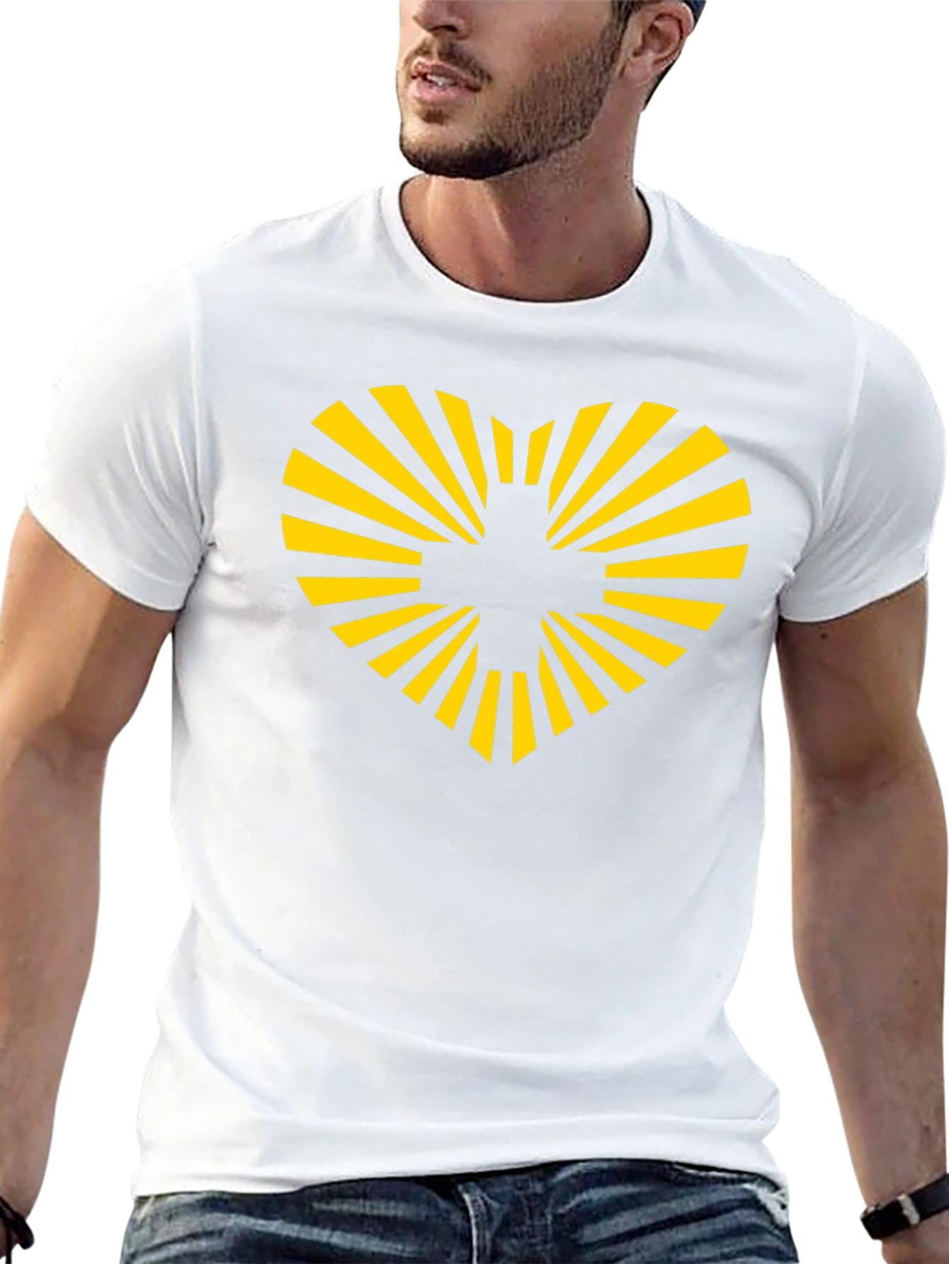Heart & Rays Black Graphic Tee