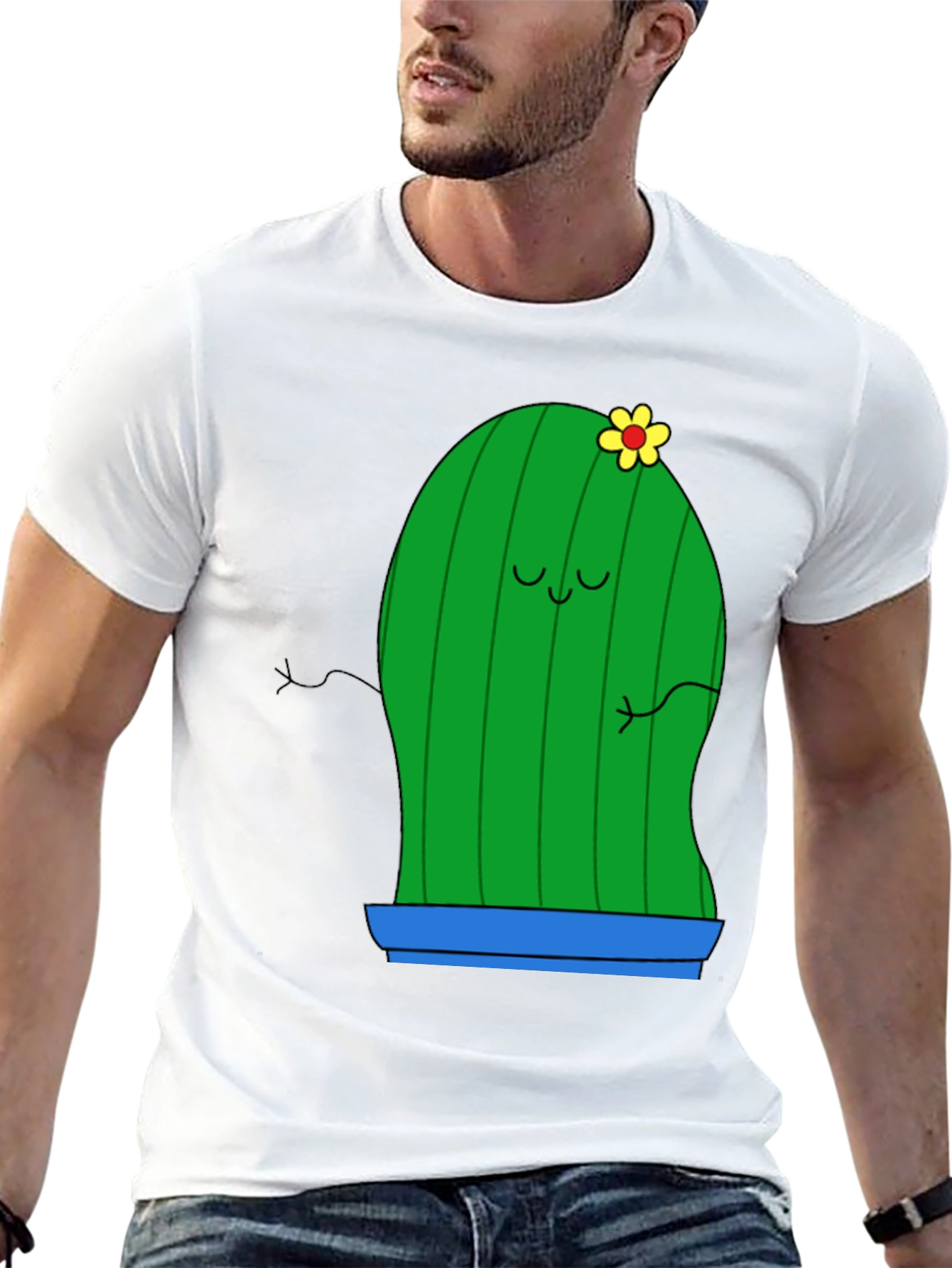 Cute Cactus Graphic Tee - Unisex Black T-Shirt