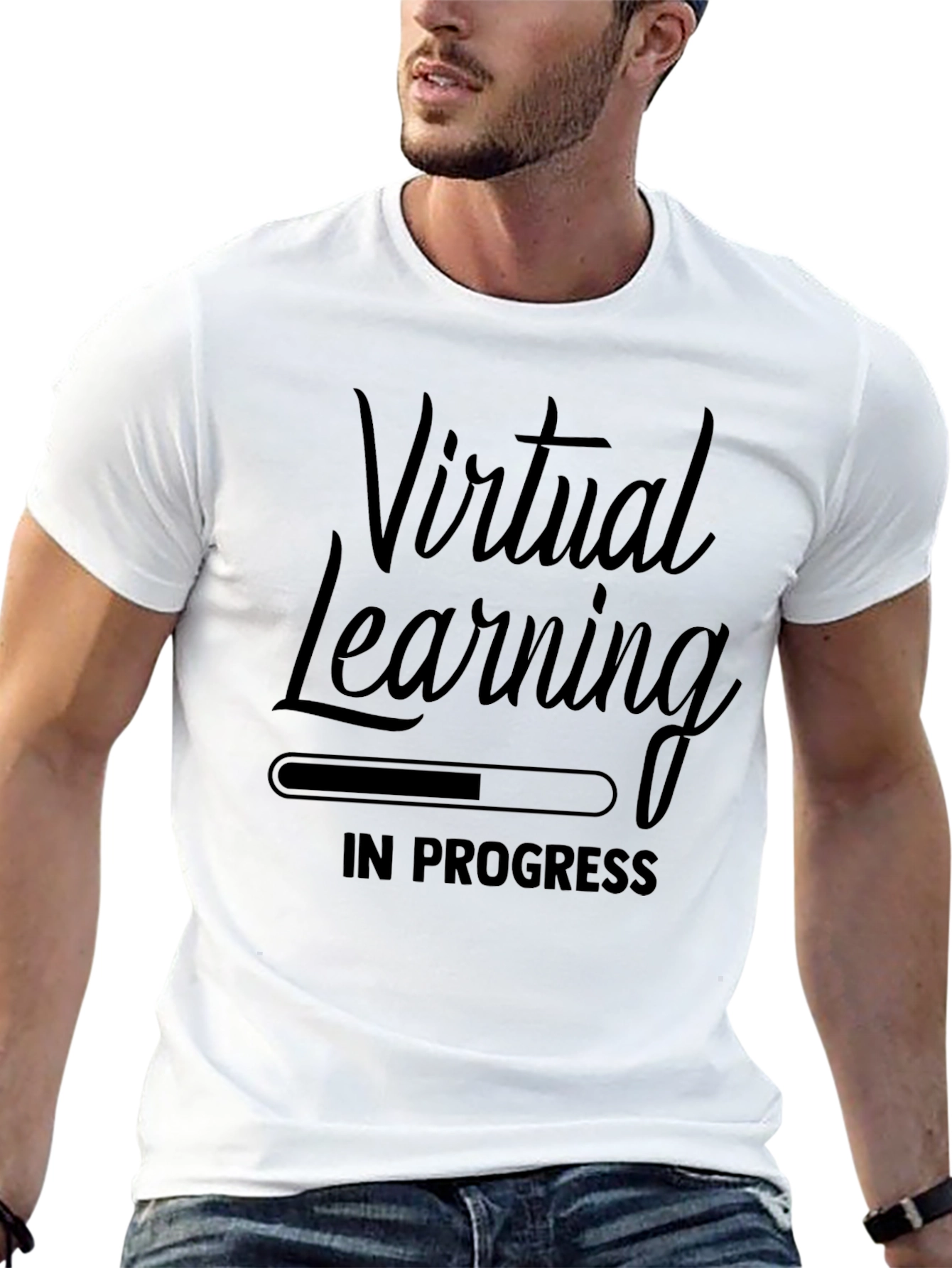 Virtual Learning In Progress Black T-Shirt