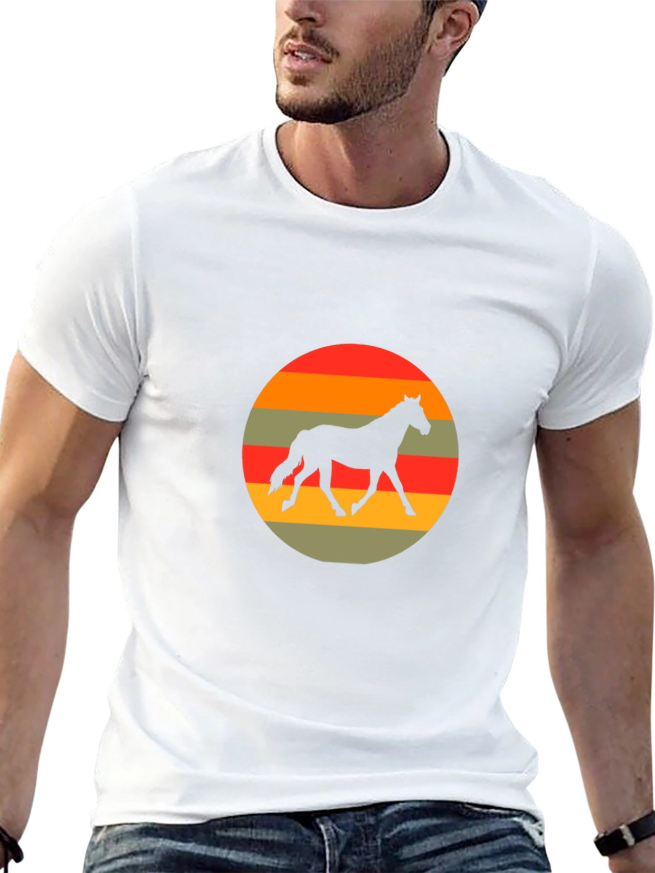 Retro Horse Silhouette Graphic T-Shirt