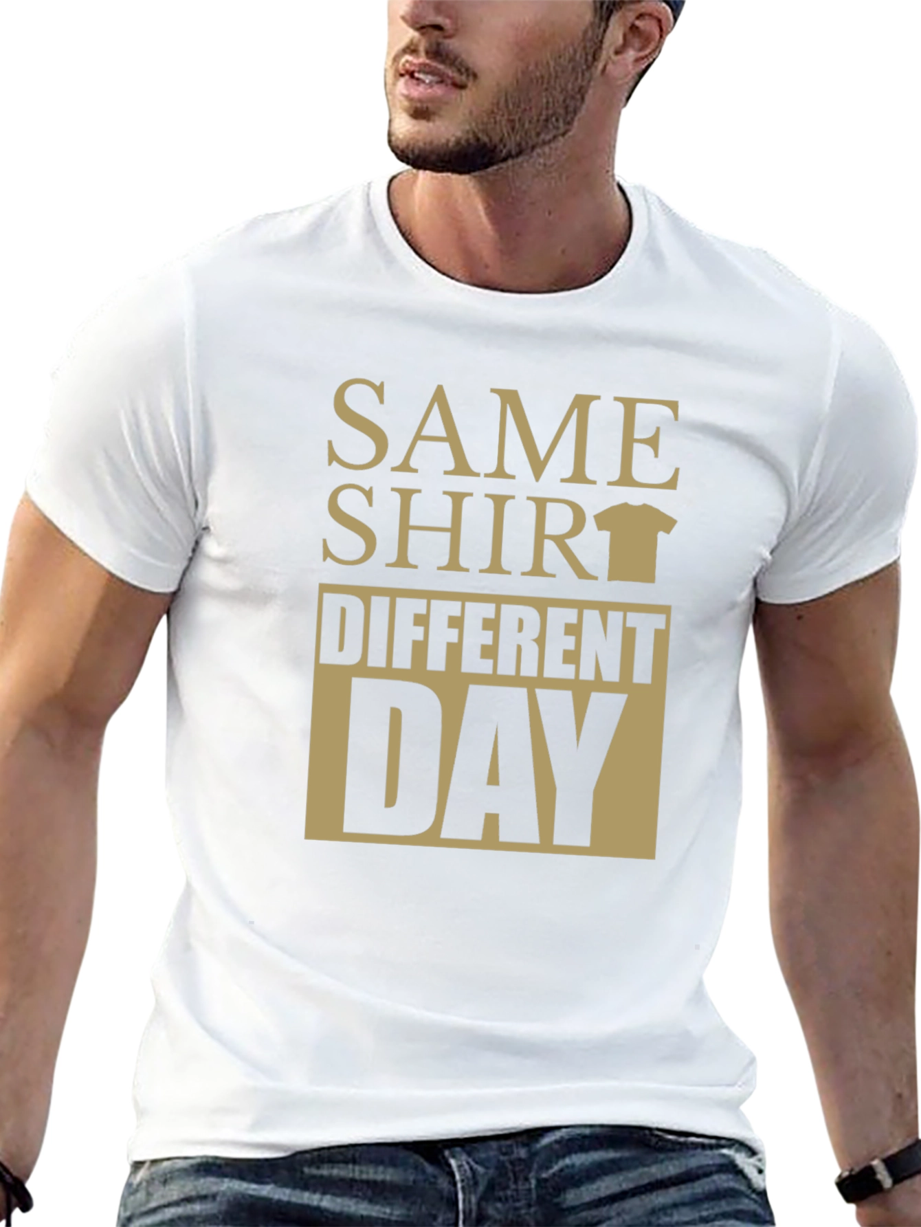 Same Shirt Different Day Graphic Tee - Black