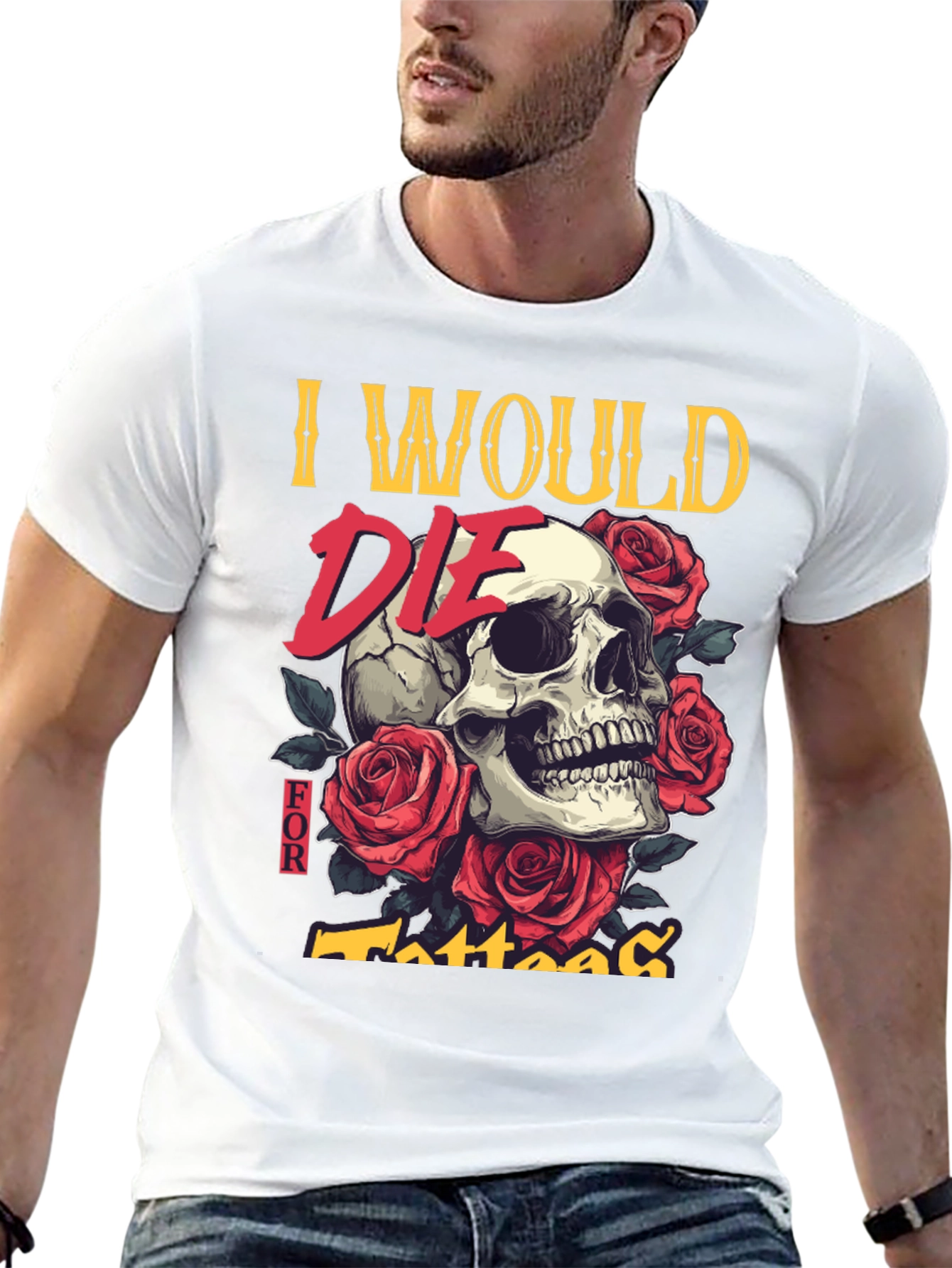 Skull & Roses Tattoo T-Shirt