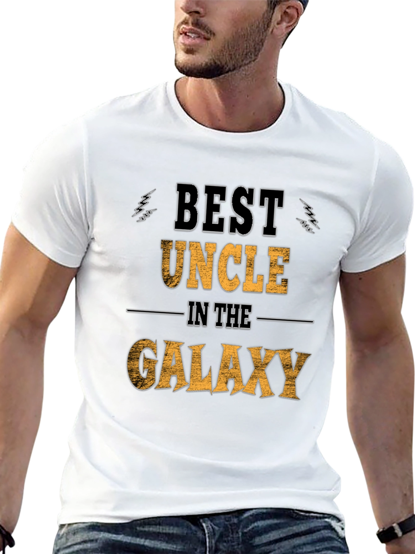 Best Uncle in the Galaxy Black Graphic Tee