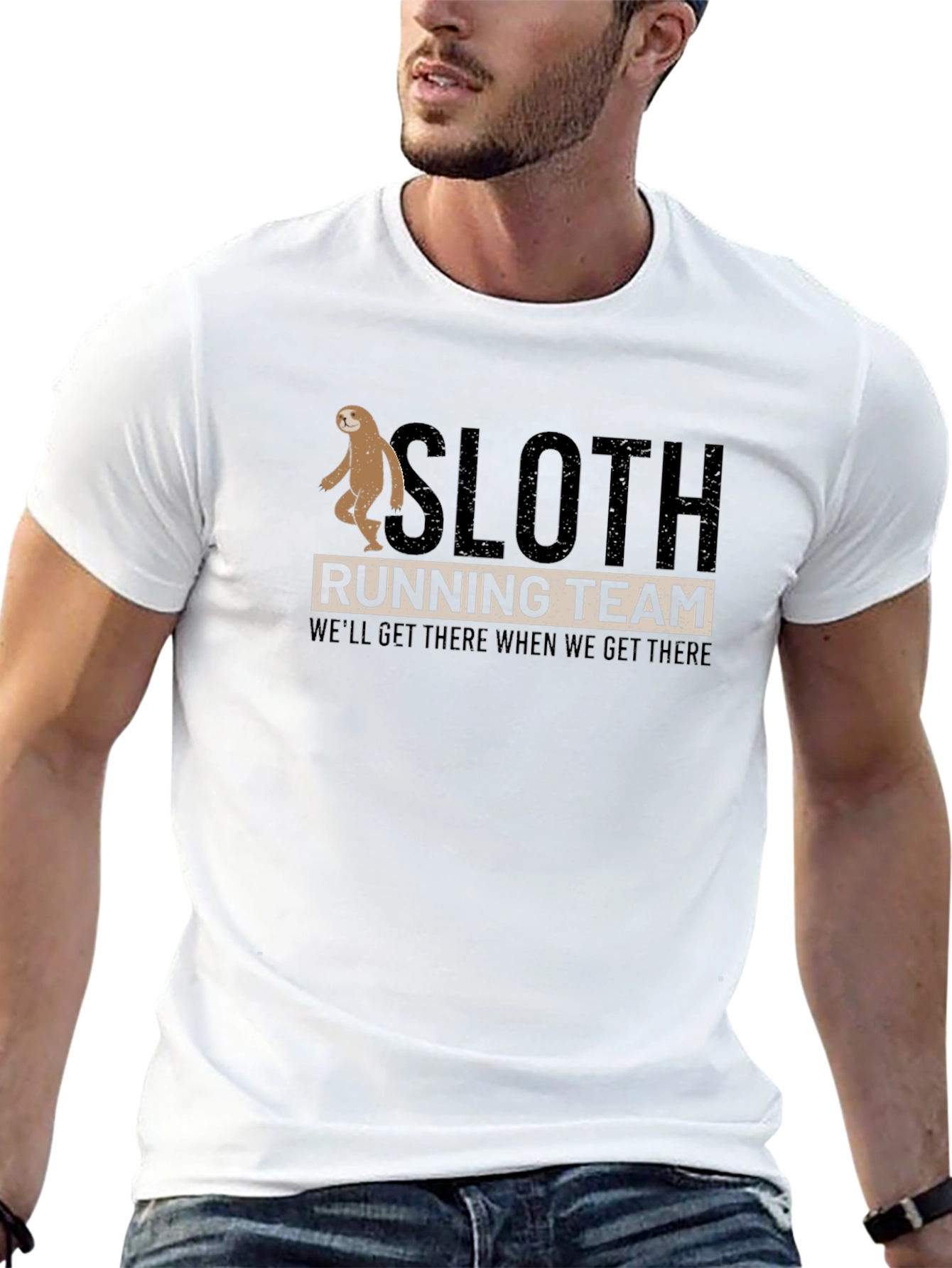 Sloth Running Team T-Shirt: Funny Relaxed Fit