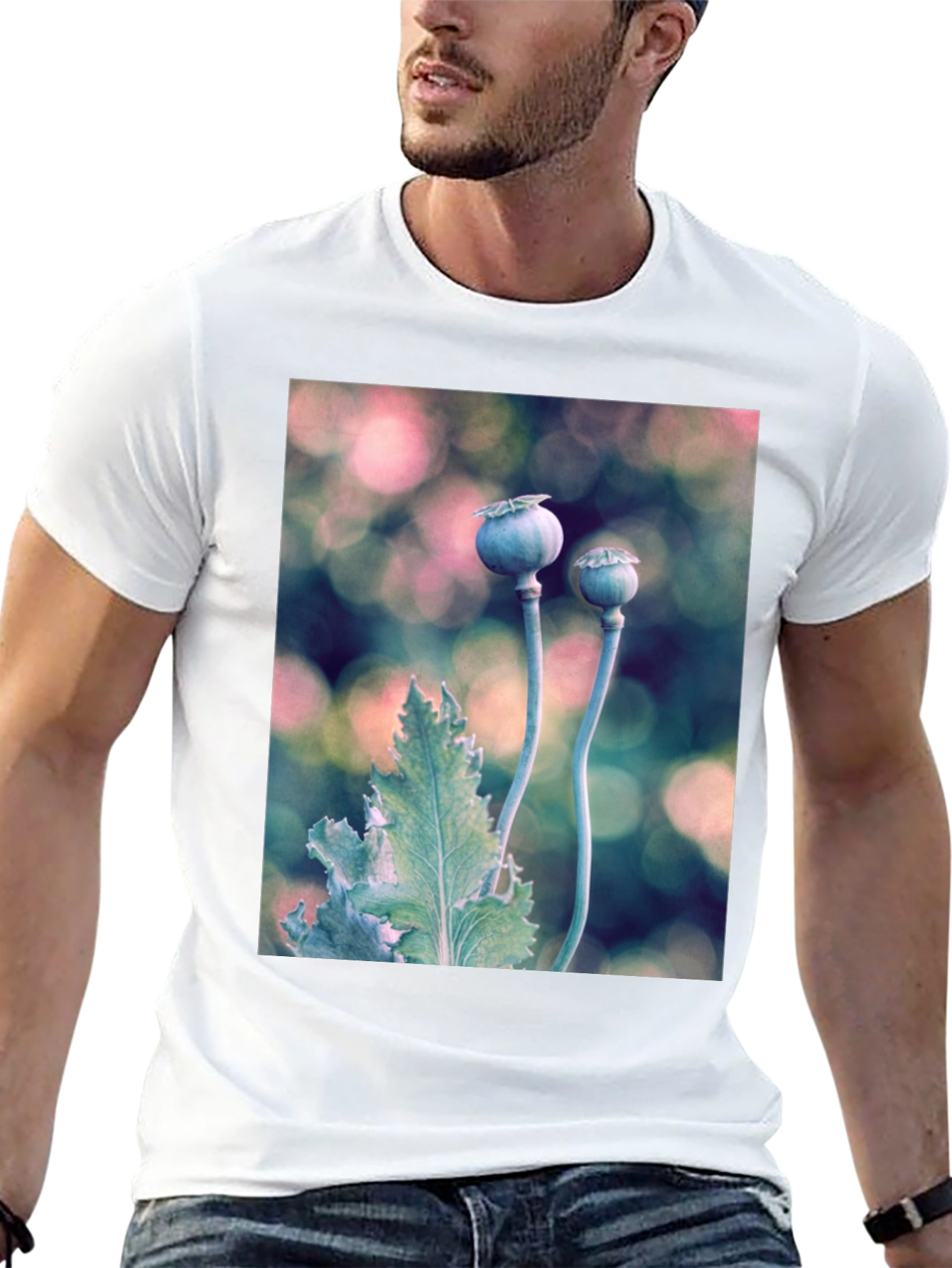 Botanical T-Shirt: Poppy Seed Head Design