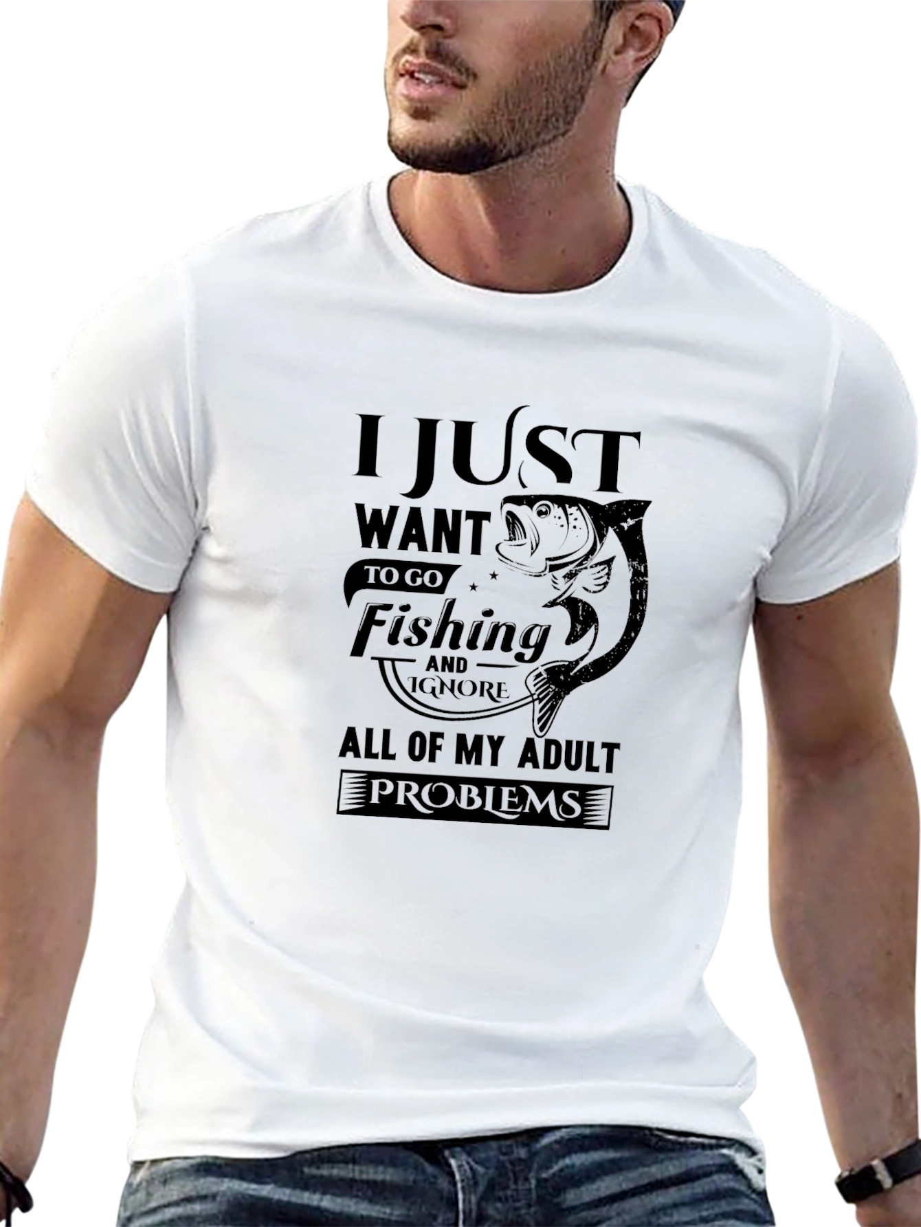 Fishing Lover T-Shirt - Adult Problems Funny Tee