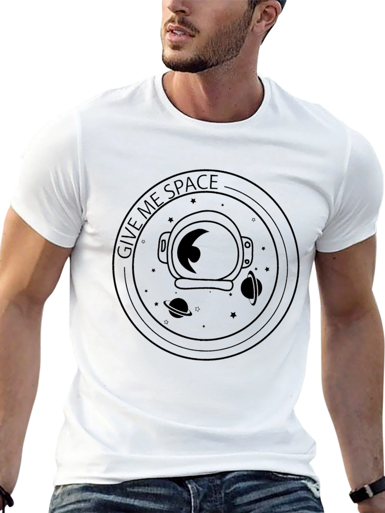 Give Me Space Graphic Black T-Shirt