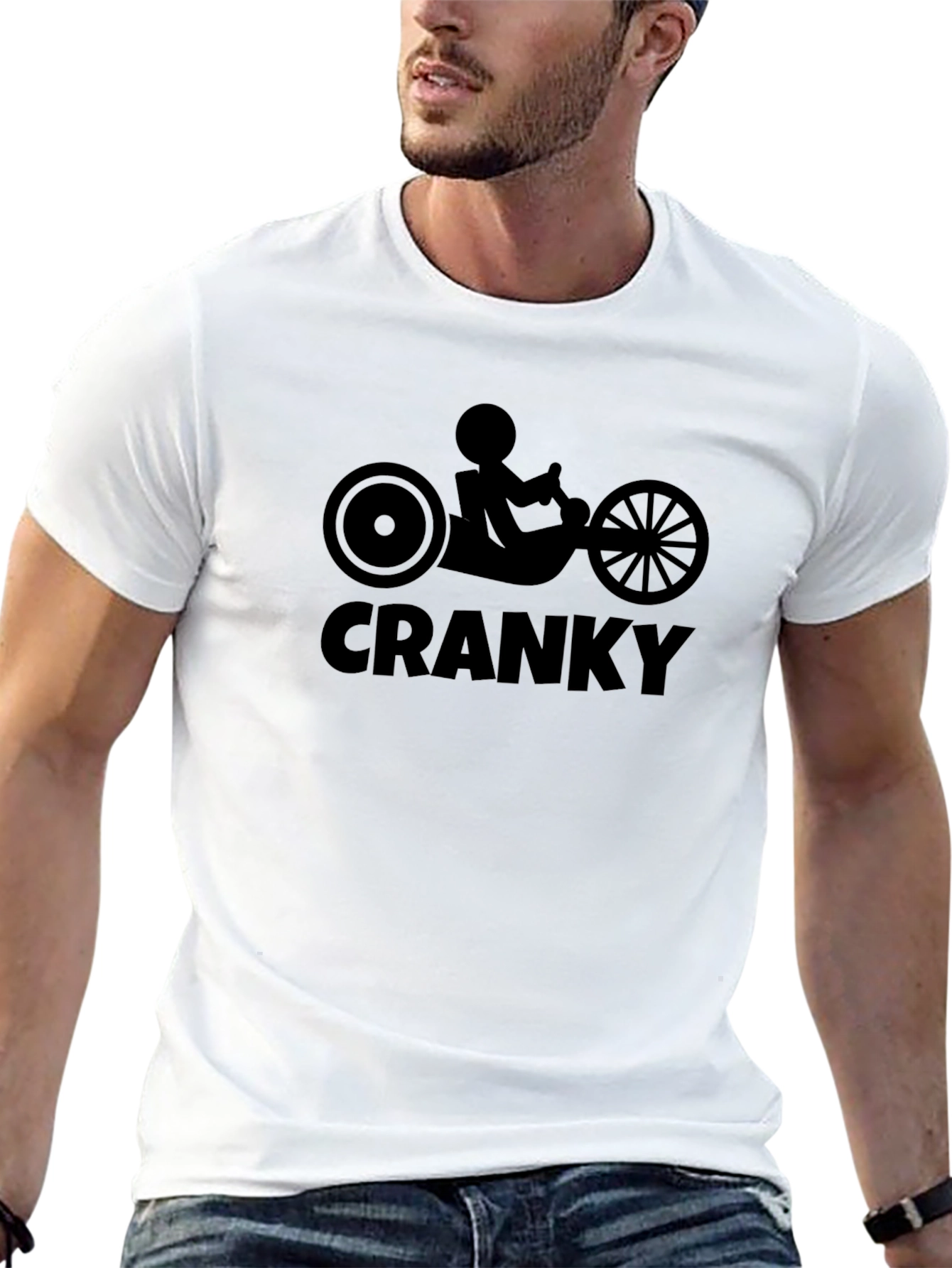 Cranky Tricycle Graphic Tee - Black Cotton T-Shirt