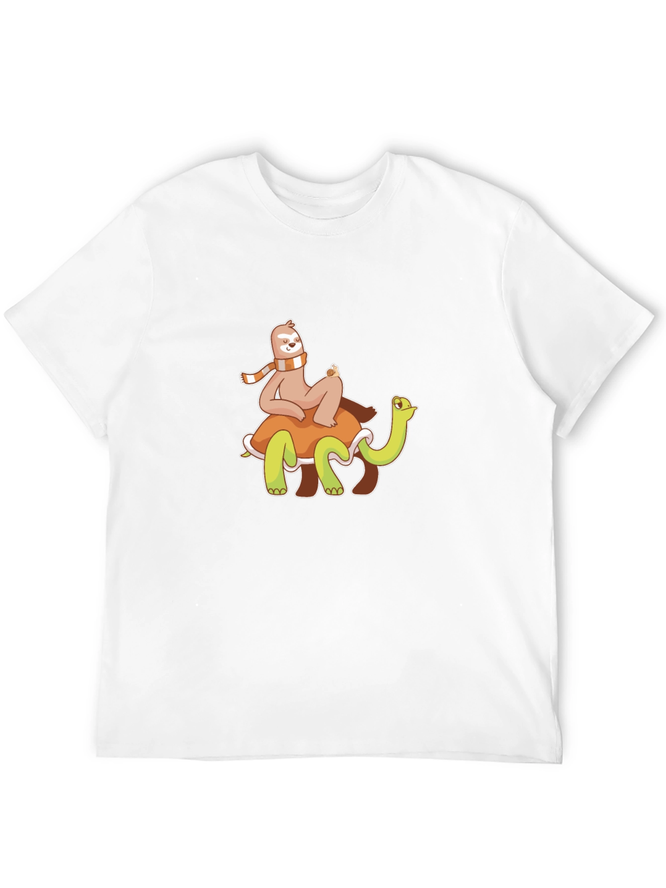 Sloth Riding Turtle Graphic Tee - Black