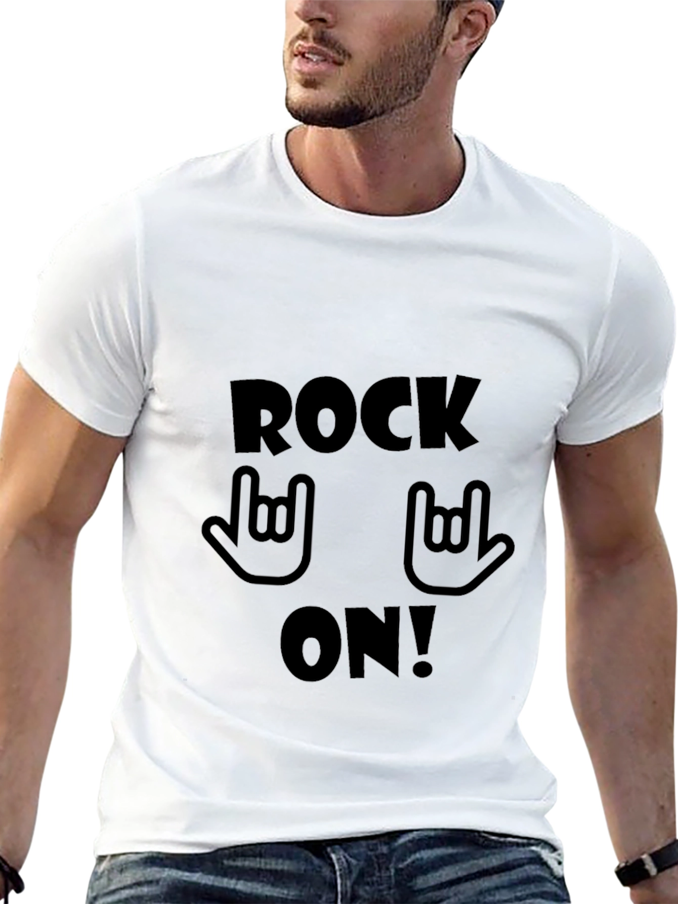 Rock On! Graphic Print T-Shirt