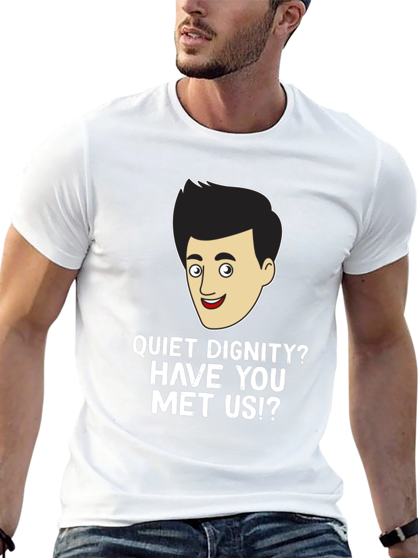 Funny Quiet Dignity Mens Black T-Shirt