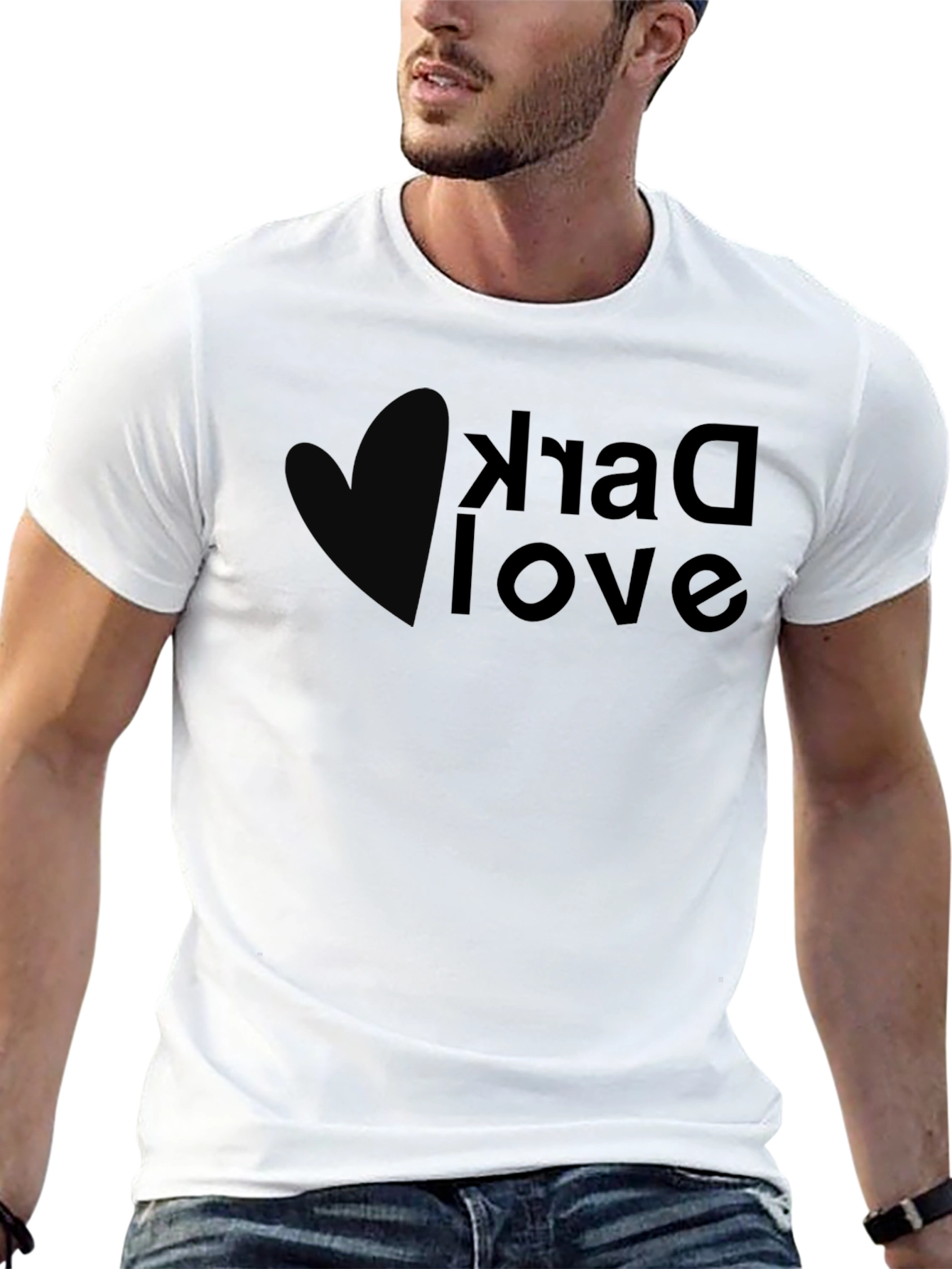 Dark Love Graphic Tee - Modern Mens Black T-Shirt