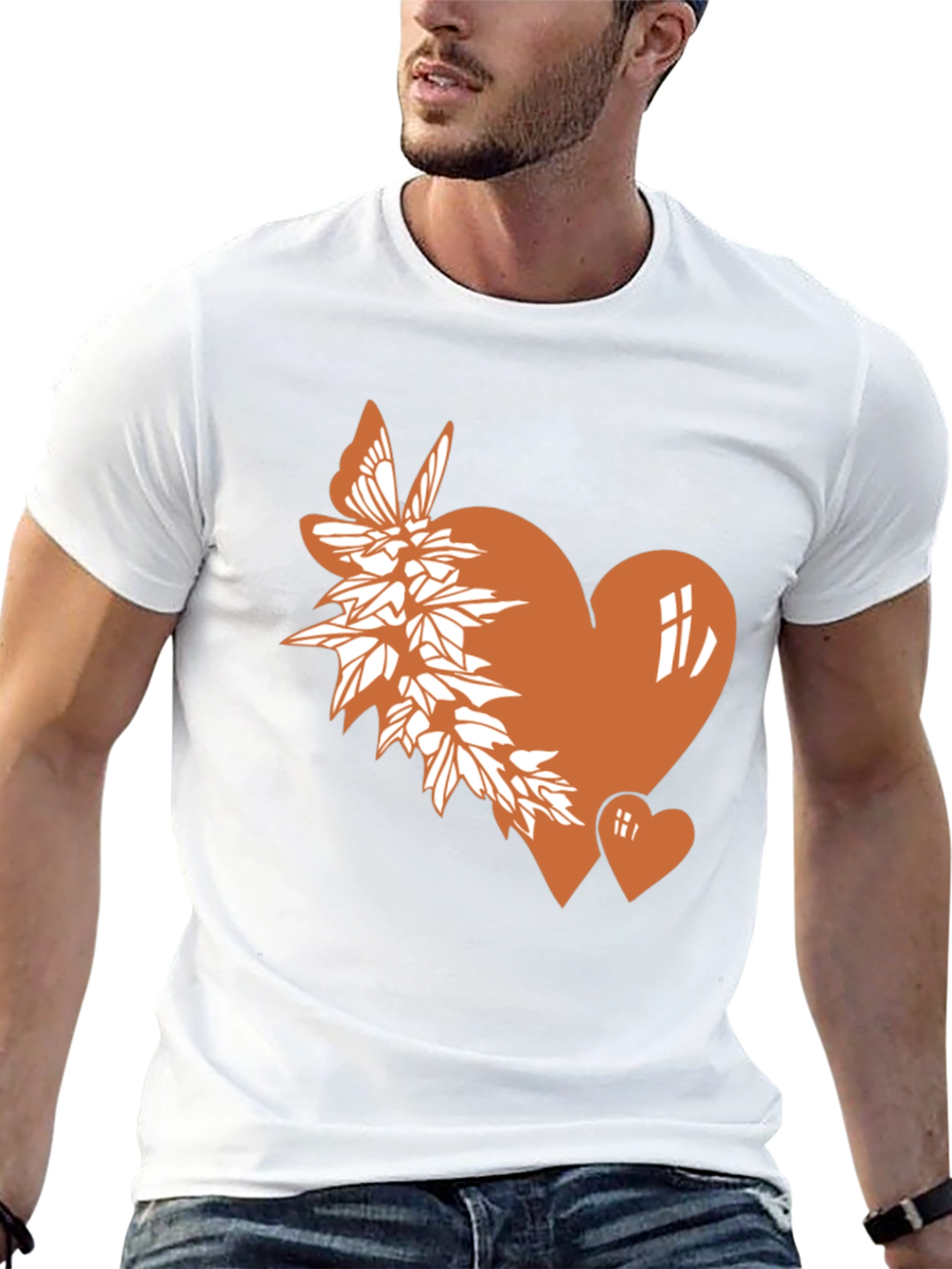 Heart & Butterfly Graphic Black Tee