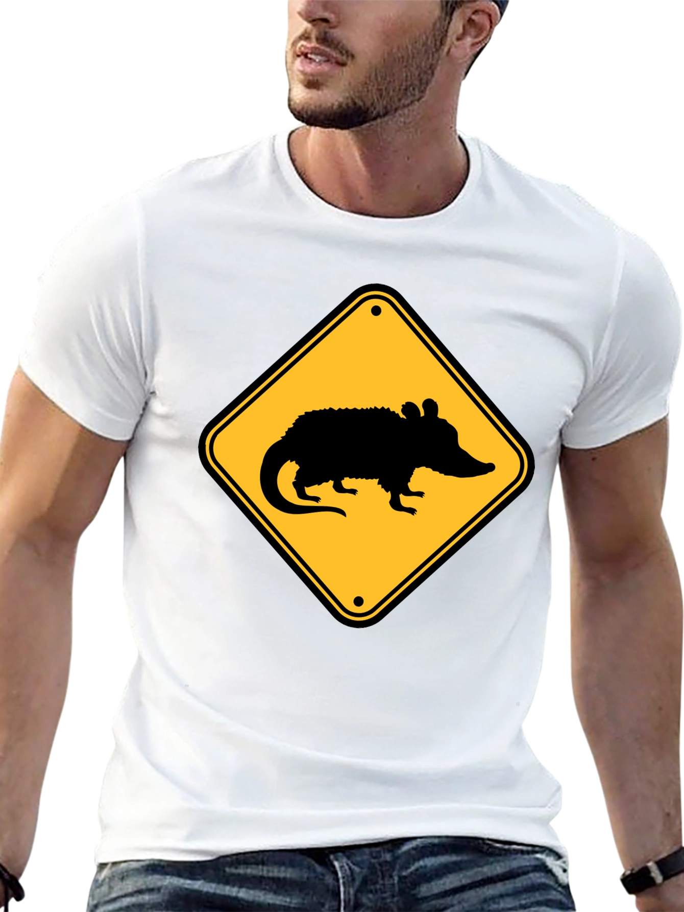 Opossum Crossing T-Shirt - Black
