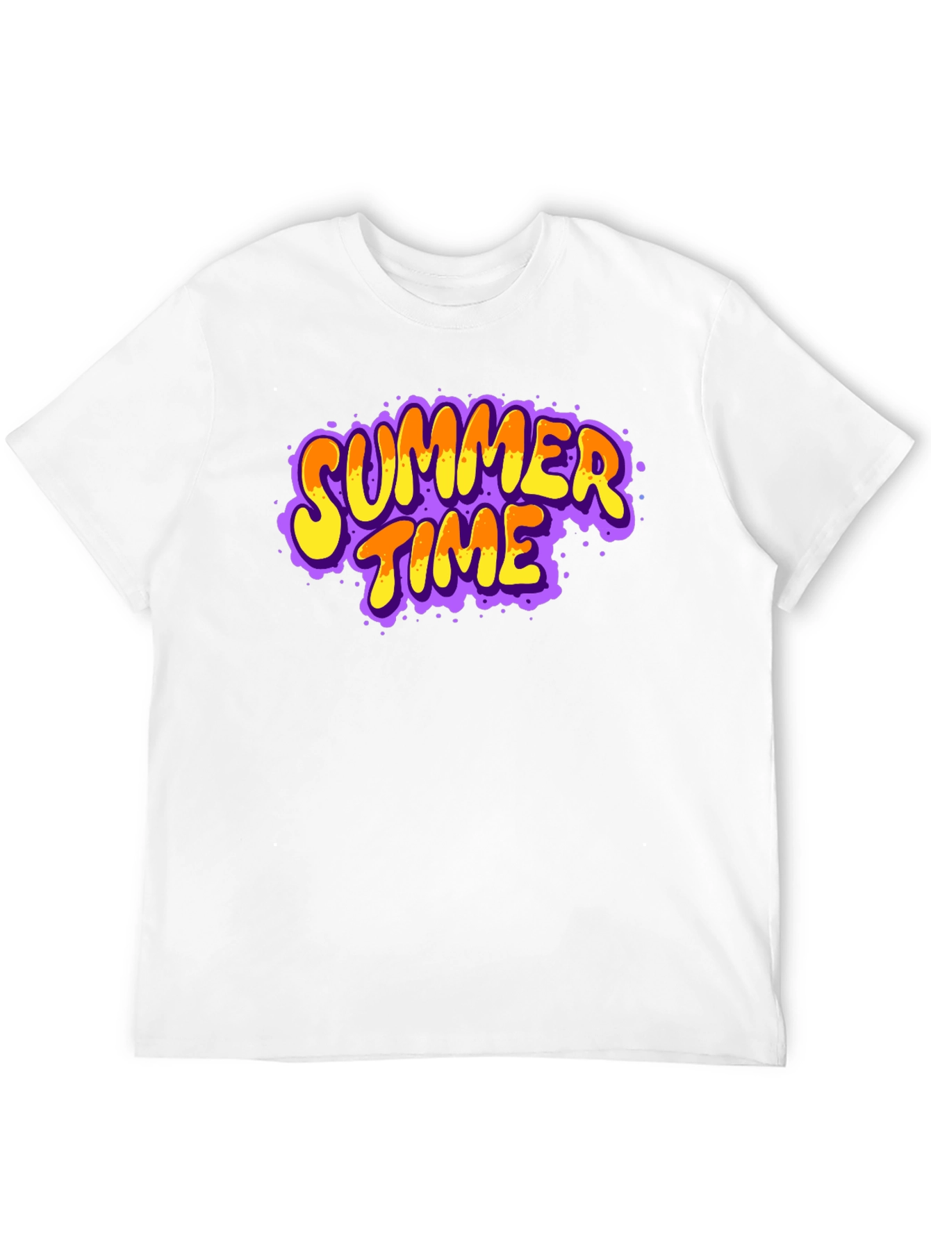 Summer Time Graphic Print Black T-Shirt