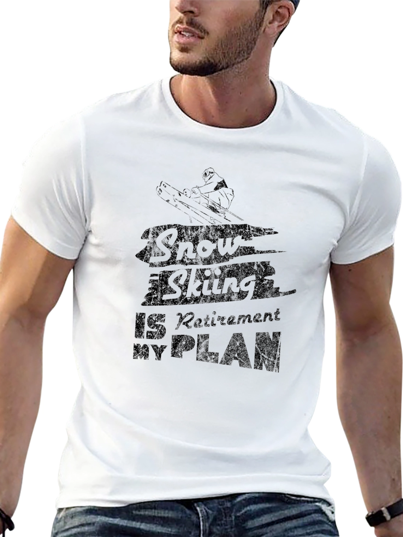 Snow Skiing Retirement Plan Black T-Shirt