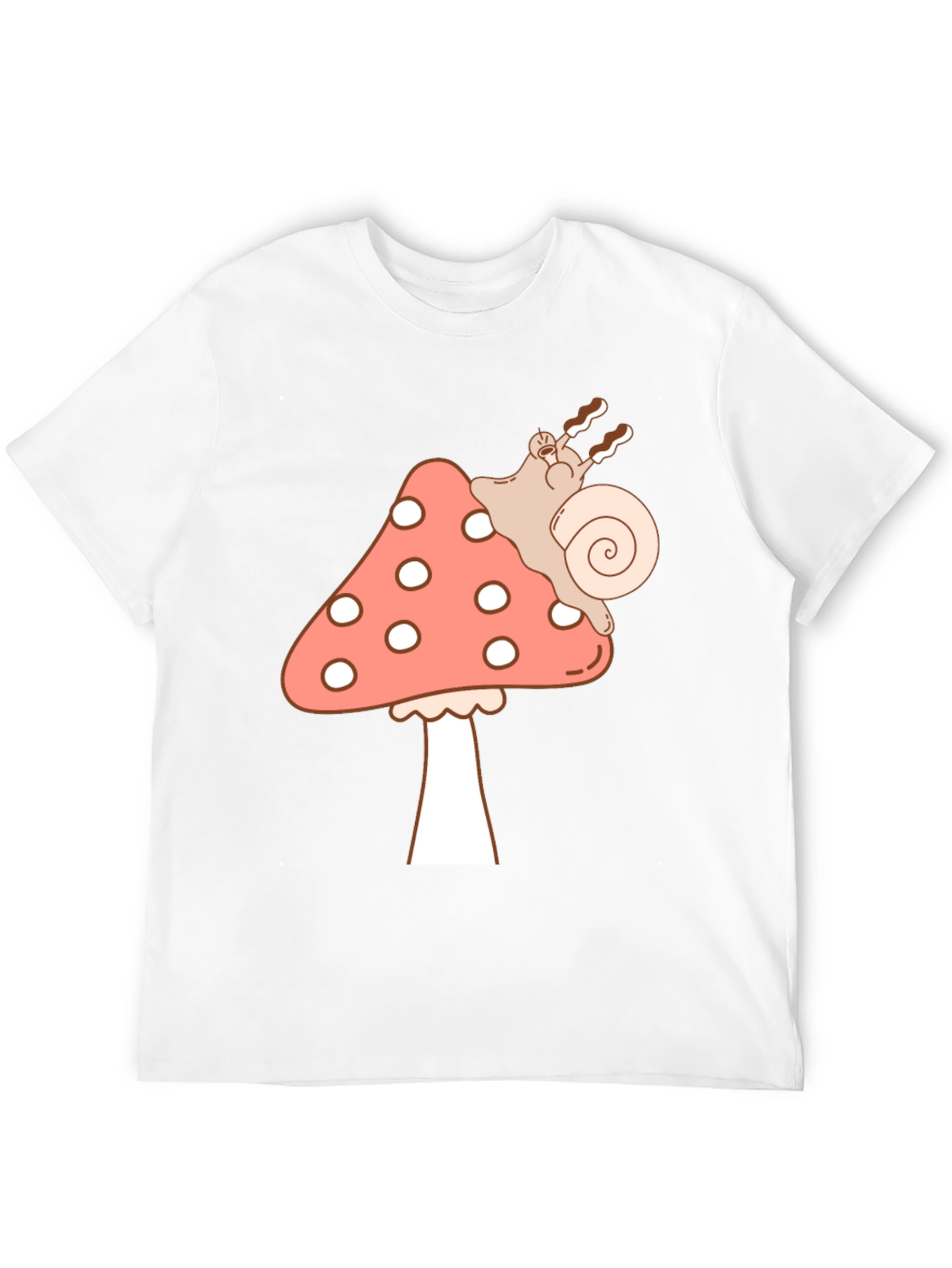 Mushroom Snail Graphic Tee - Black Cotton T-Shirt