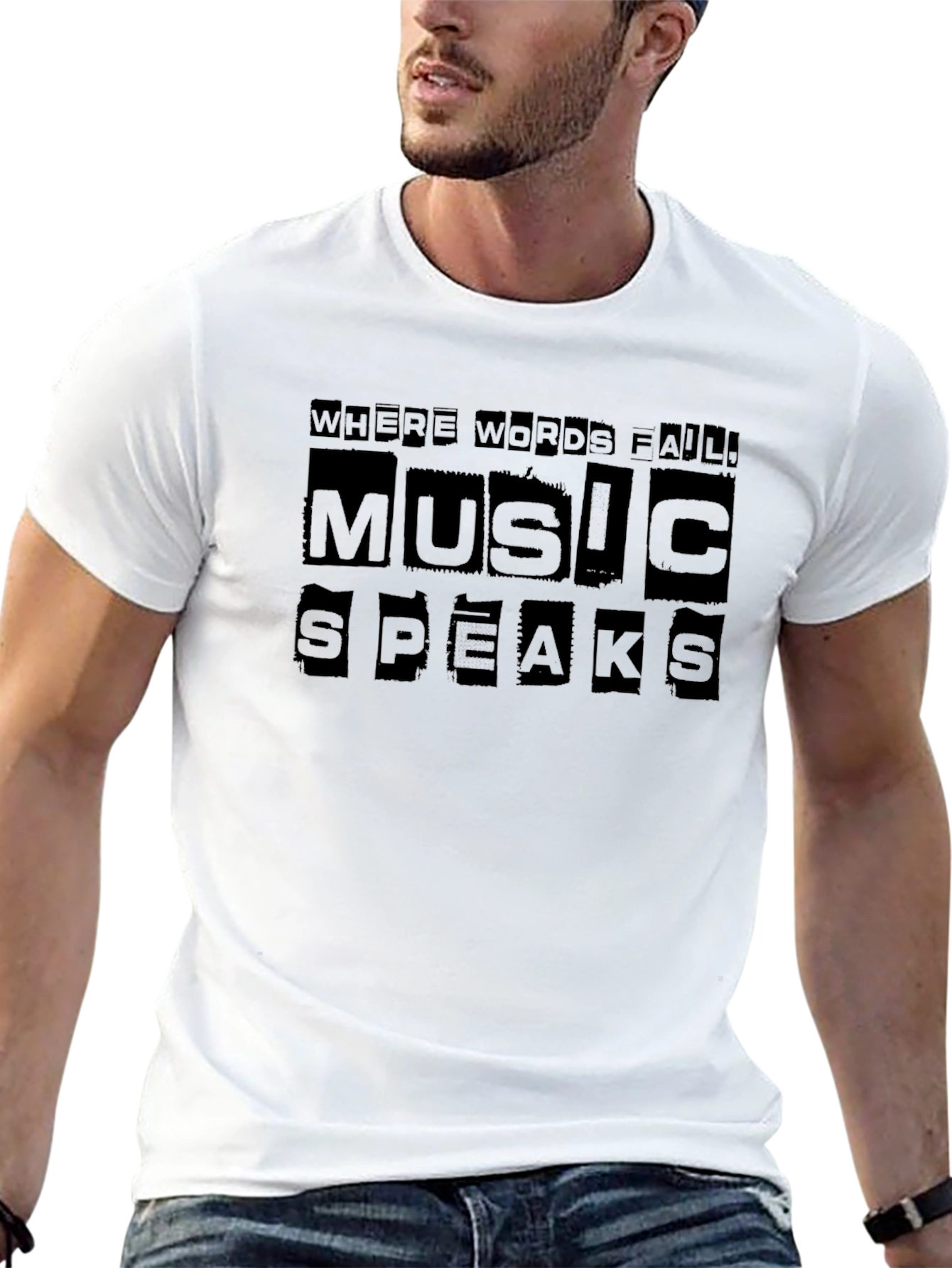 Music Speaks Graphic T-Shirt - Black