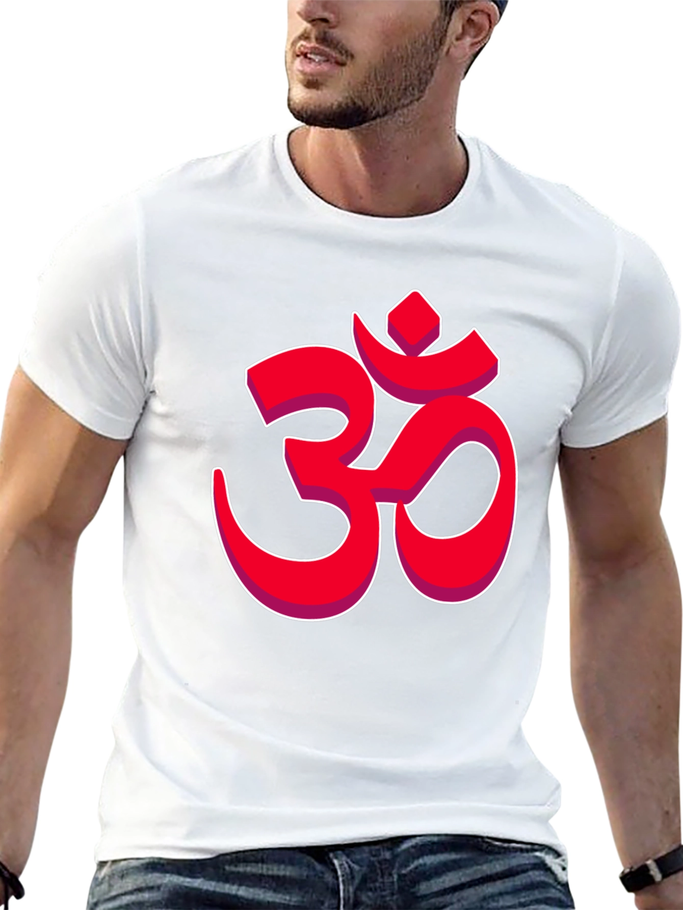 Mens Black T-Shirt with Om Symbol
