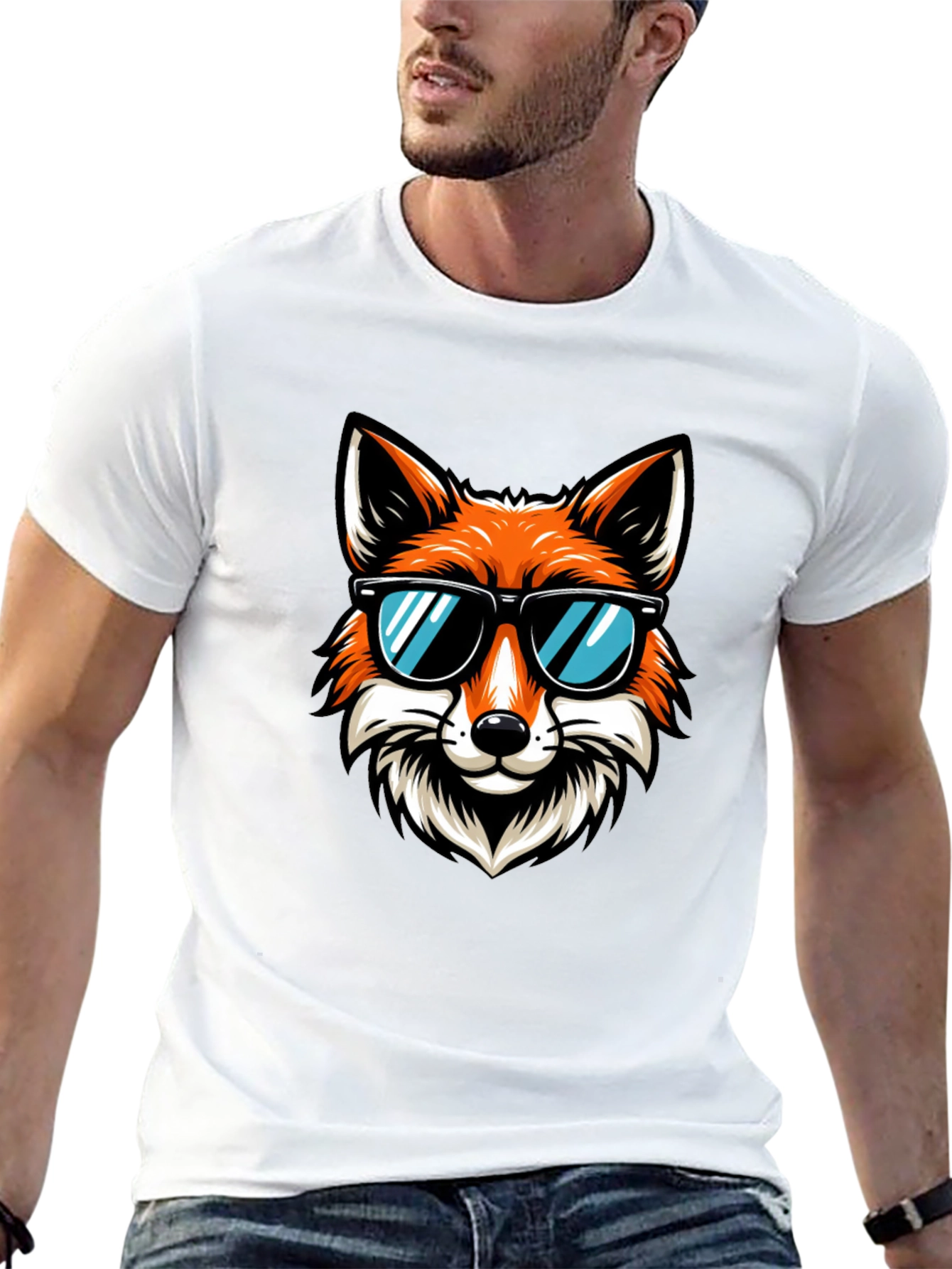 Cool Fox Graphic T-Shirt - Black Cotton Tee