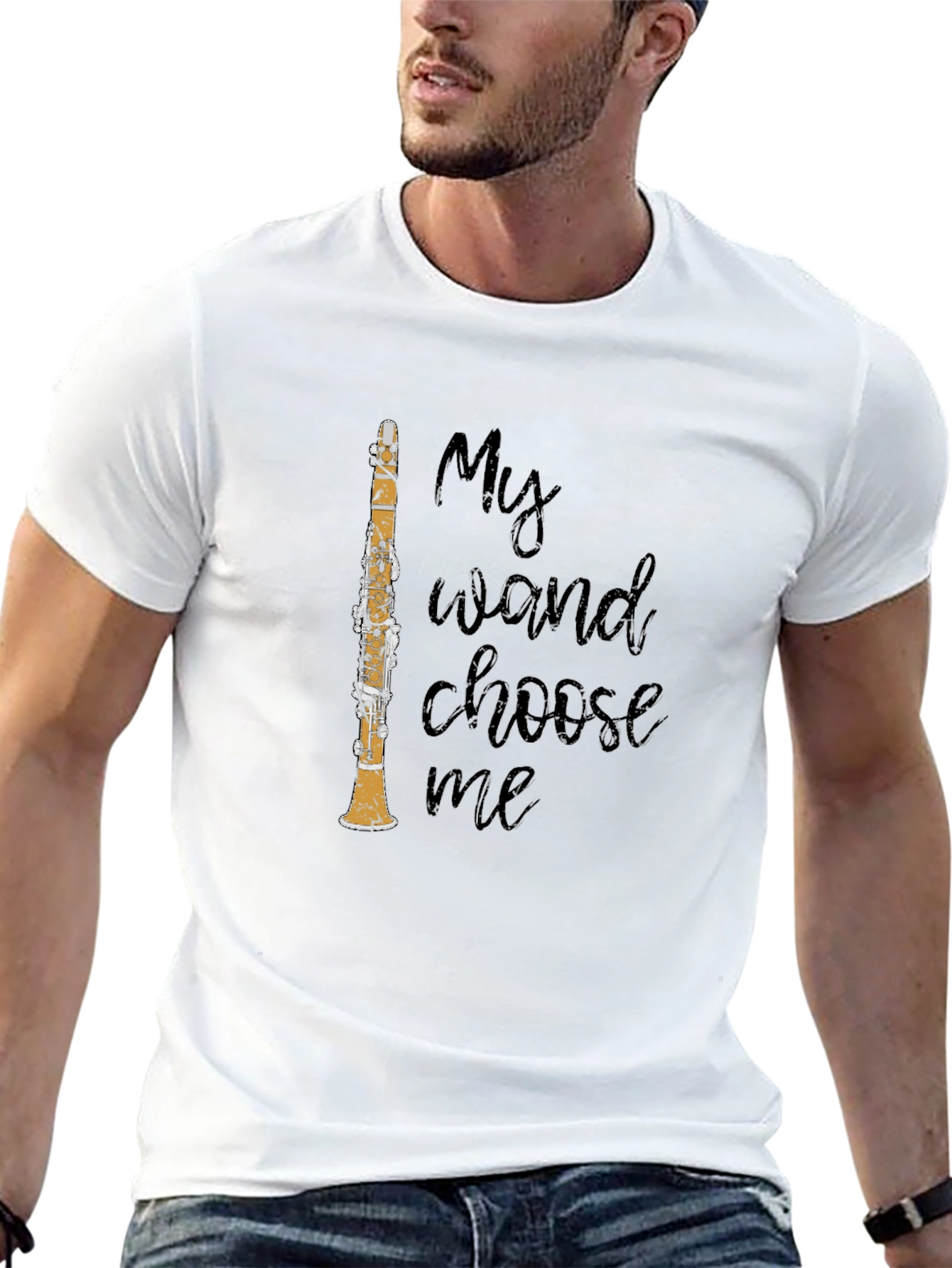My Clarinet Wand Graphic T-Shirt - Musicians Novelty Tee
