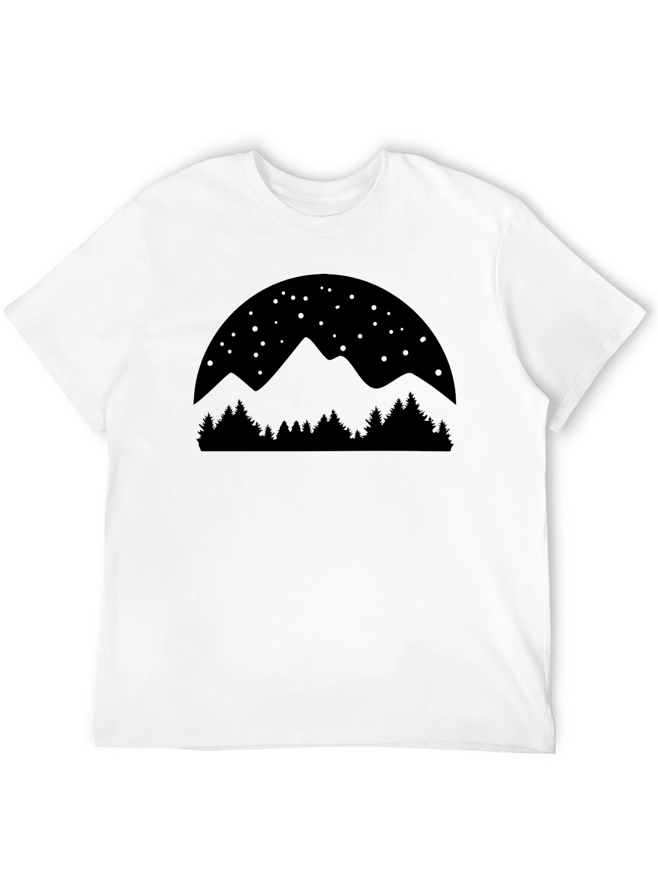 Mountain Scene Graphic Tee - Black Cotton