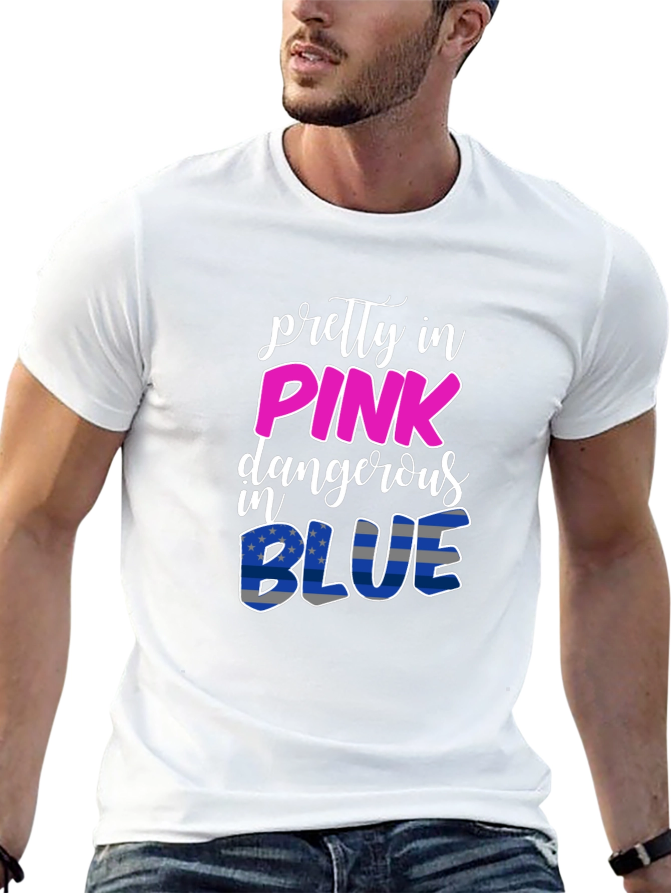 Pretty In Pink Dangerous In Blue T-Shirt