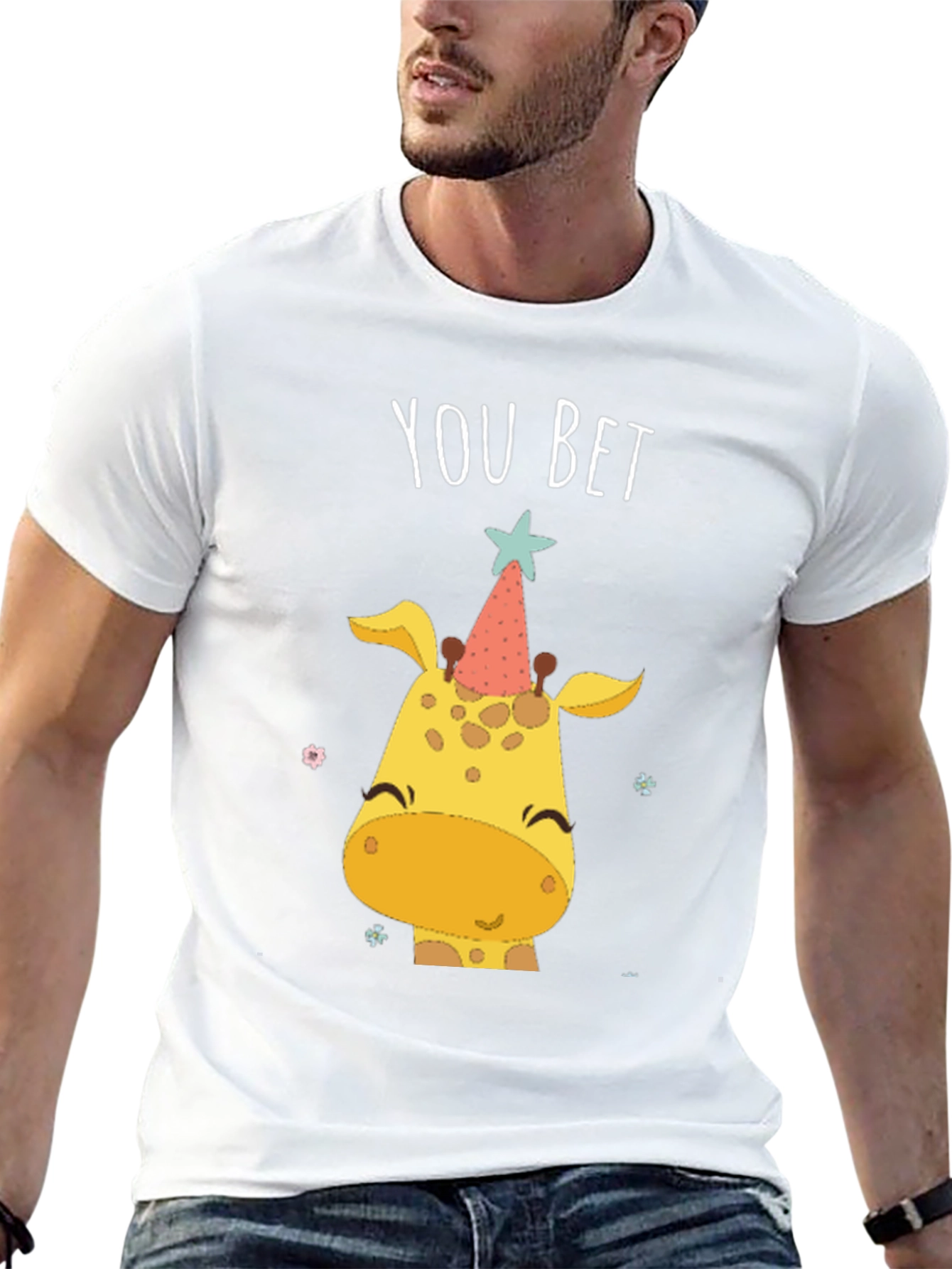 You Bet Giraffe Party T-Shirt - Black