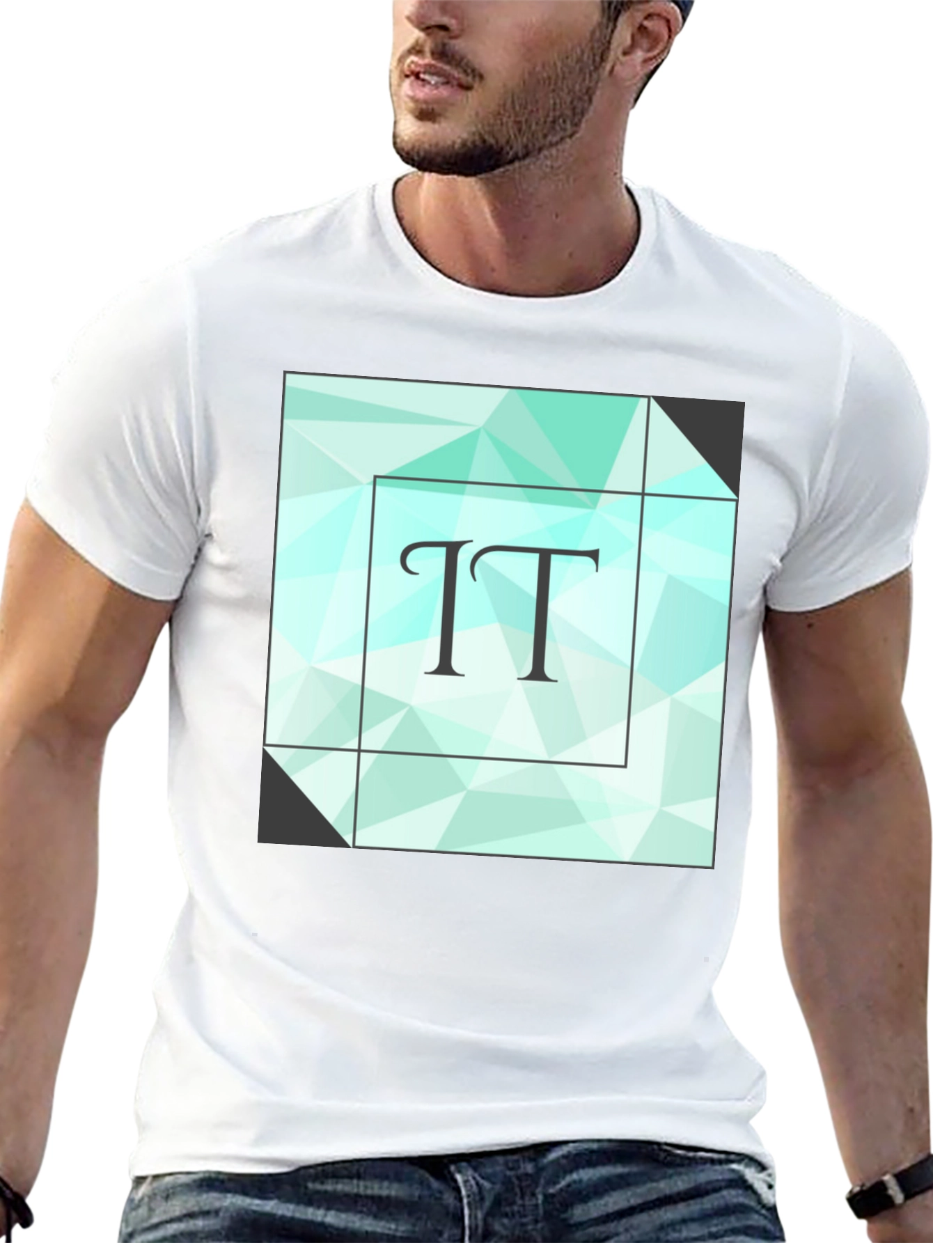 Geometric TT Print Black T-Shirt