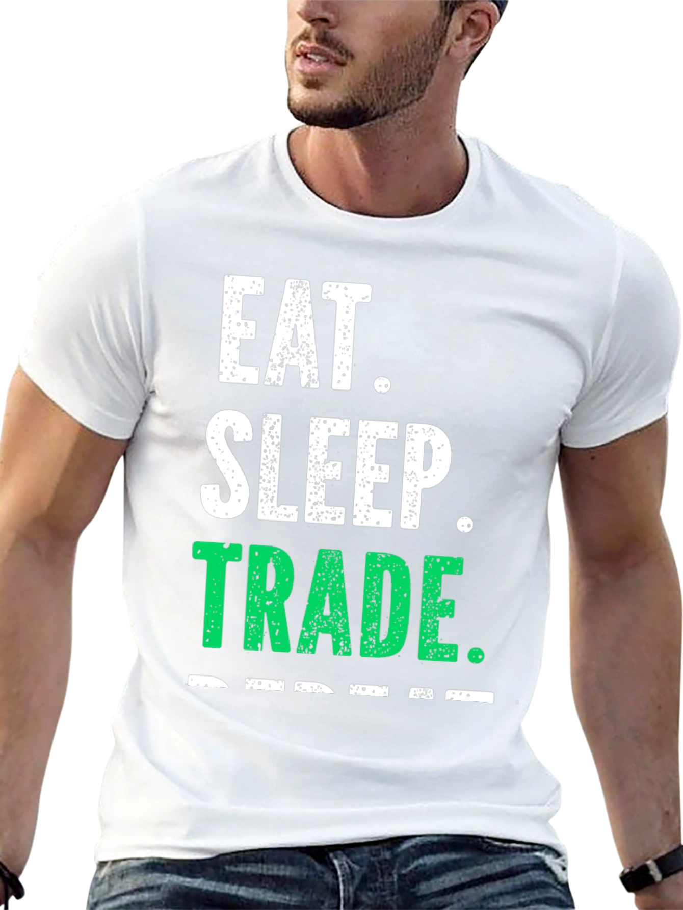 Eat Sleep Trade Repeat Black Graphic Tee