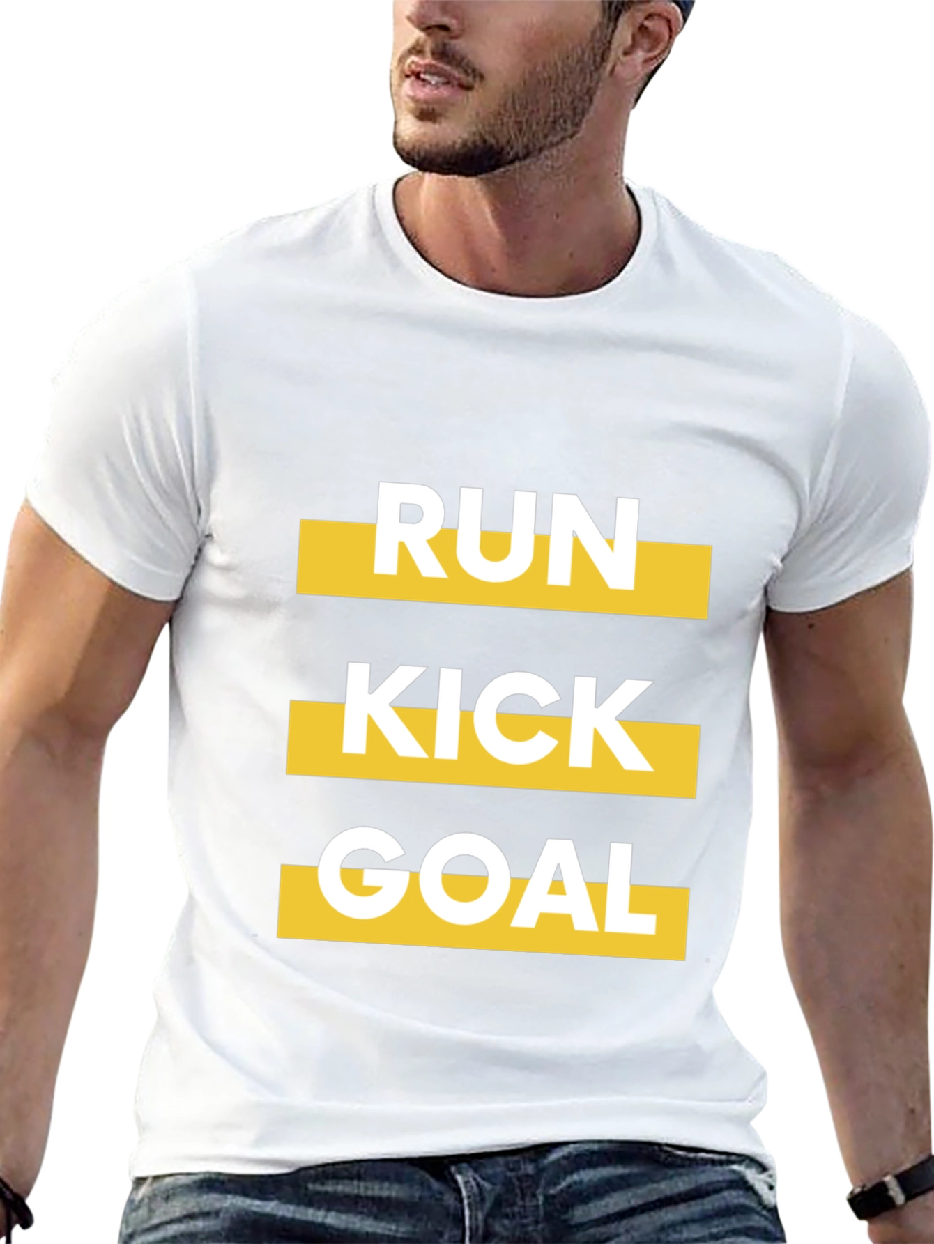 Run Kick Goal T-Shirt - Soccer Sports Tee