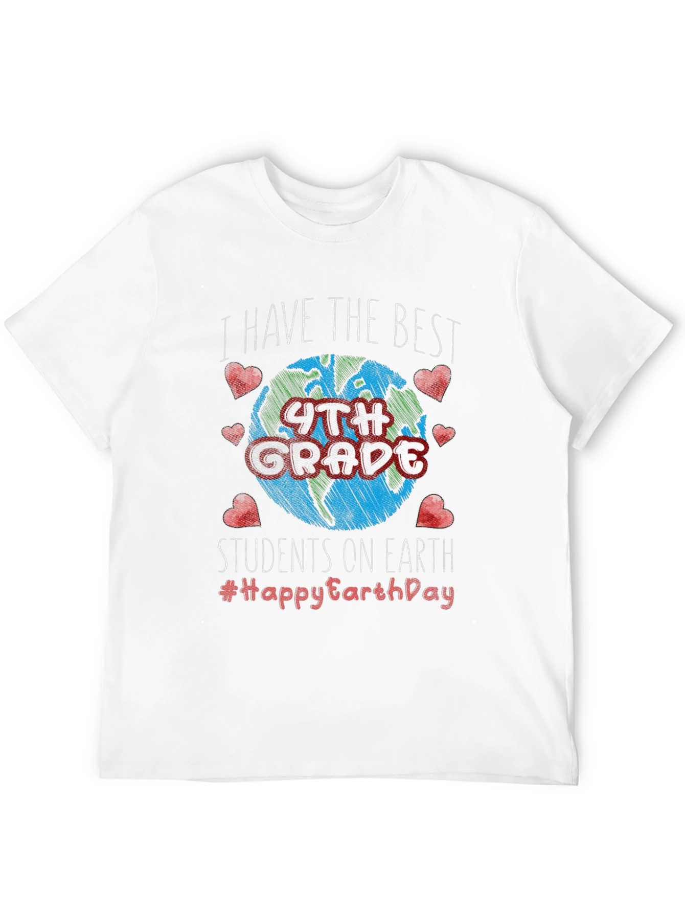 Best 4th Grade Students Earth Day Teacher T-Shirt