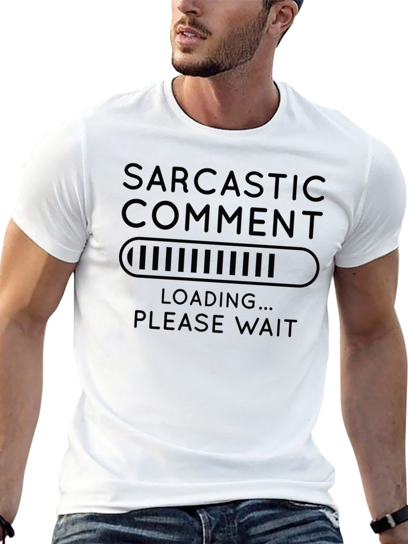 Sarcastic Comment Loading Graphic Tee - Black
