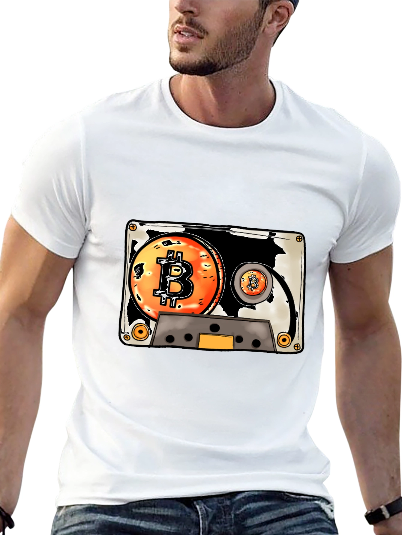 Bitcoin Cassette Tape Graphic Tee