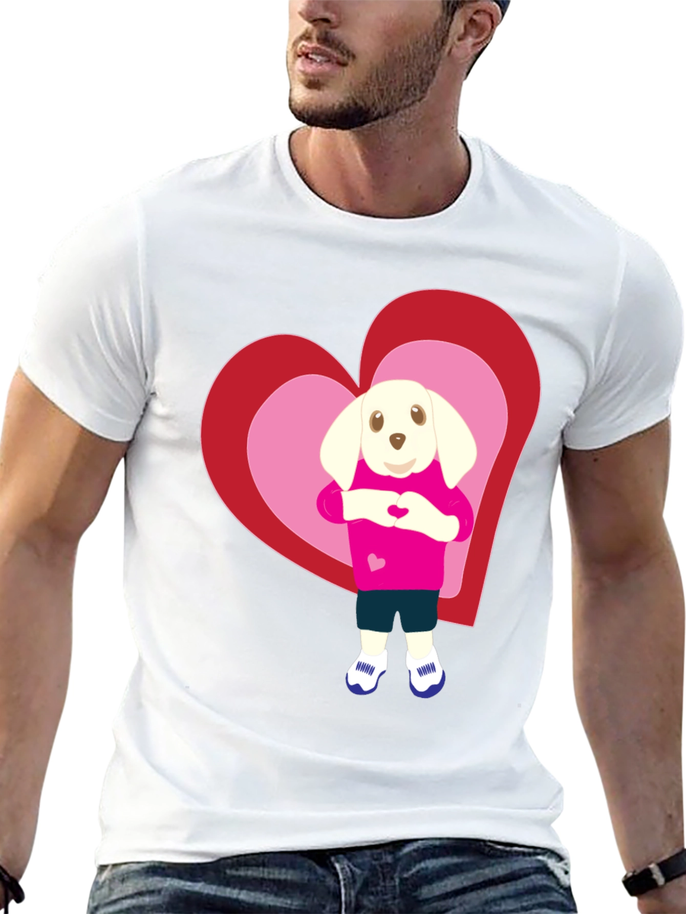 Cute Dog Heart T-Shirt - Valentines Day Apparel