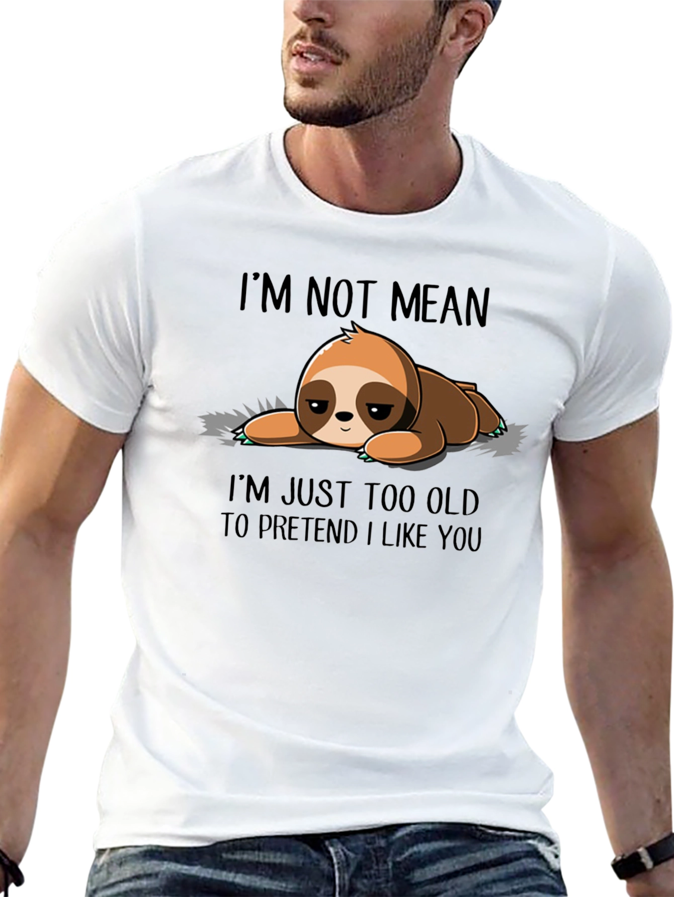 Lazy Sloth Graphic Tee - Im Not Mean T-Shirt