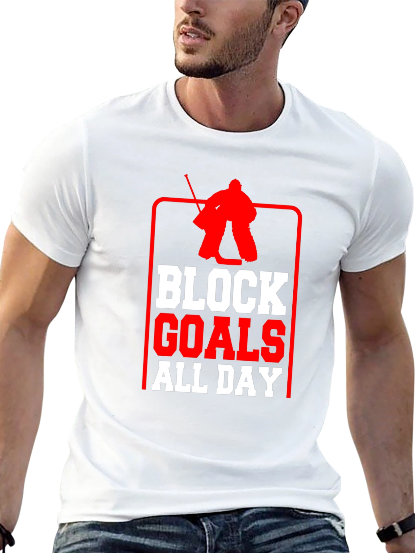 Block Goals All Day Hockey T-Shirt
