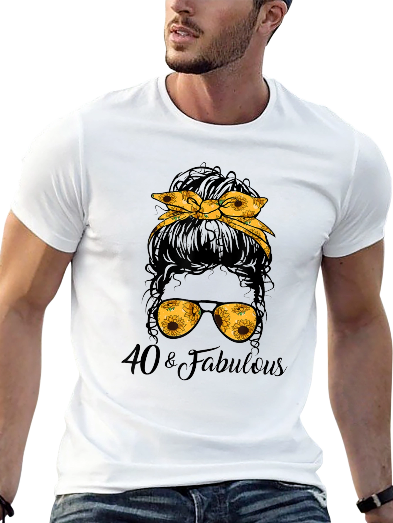 40 & Fabulous Messy Bun T-Shirt