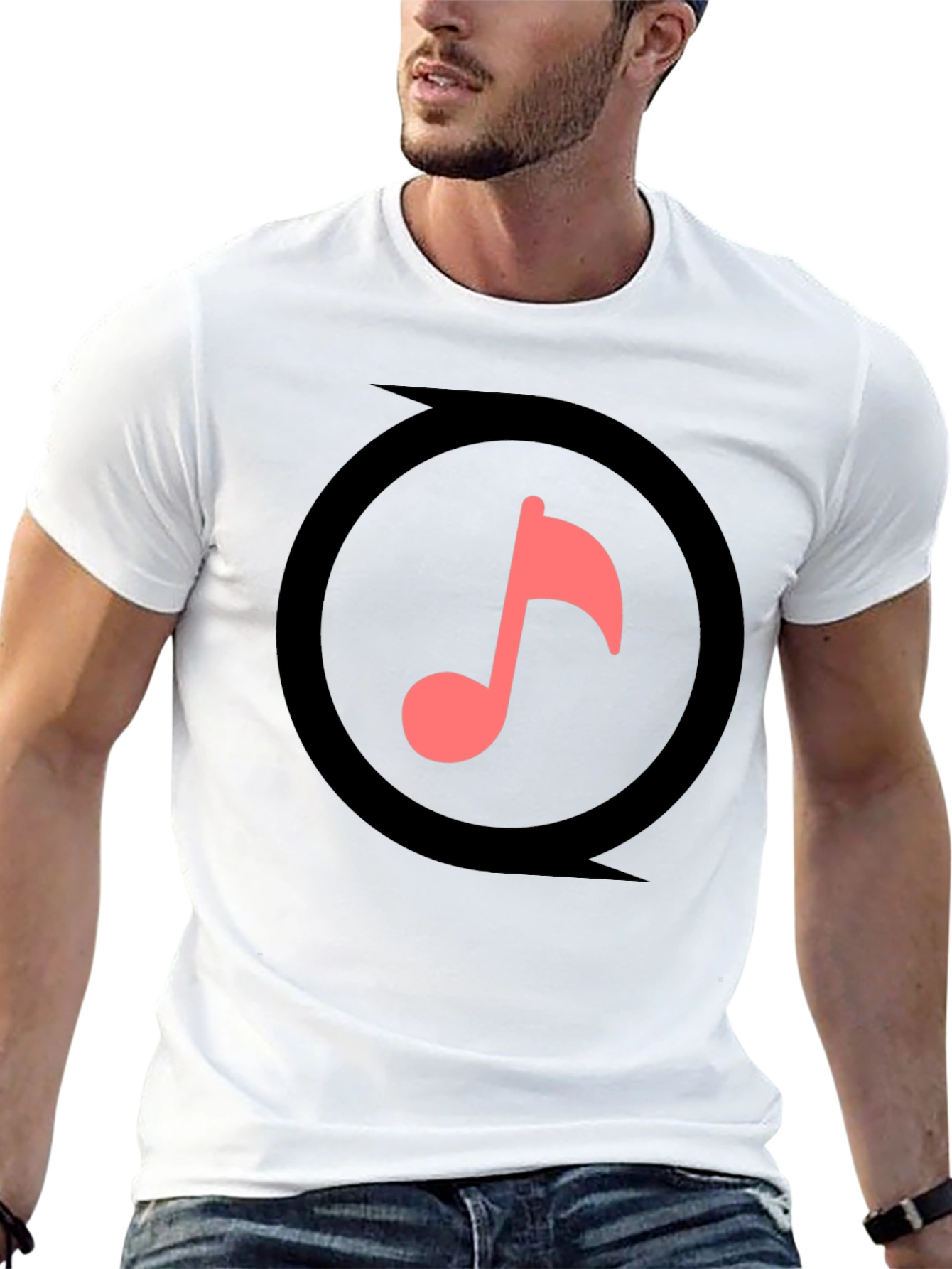 Music Note Graphic Black T-Shirt
