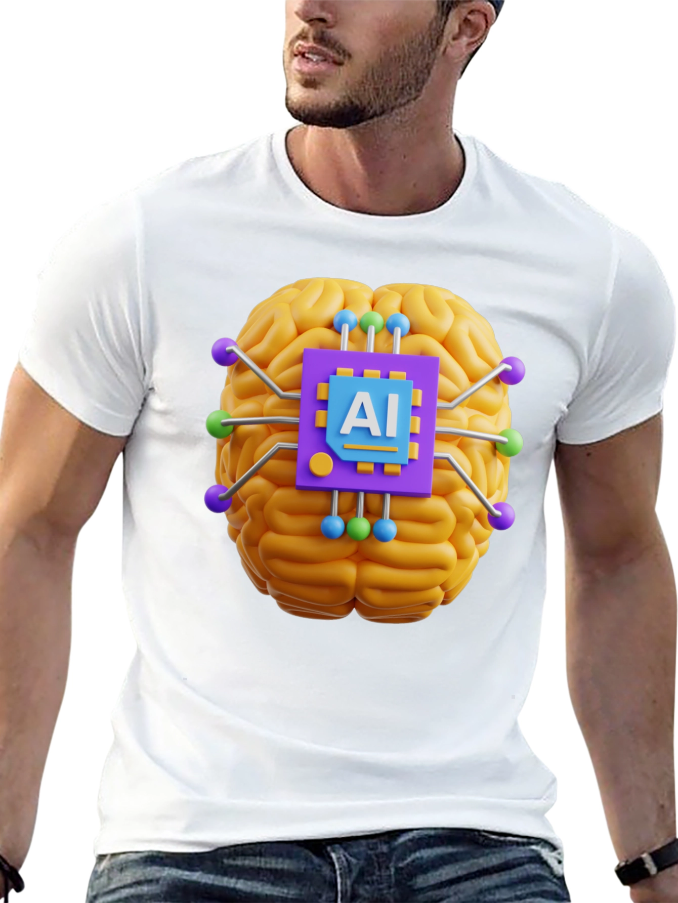 AI Brain T-Shirt - Tech Style Tee