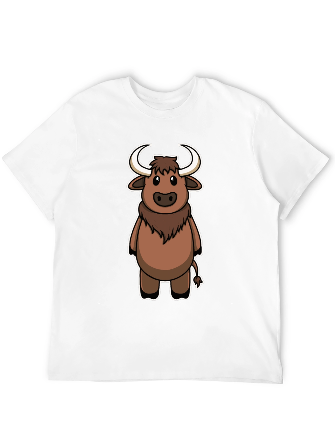 Cute Yak Cartoon T-Shirt - Soft Black Cotton Tee