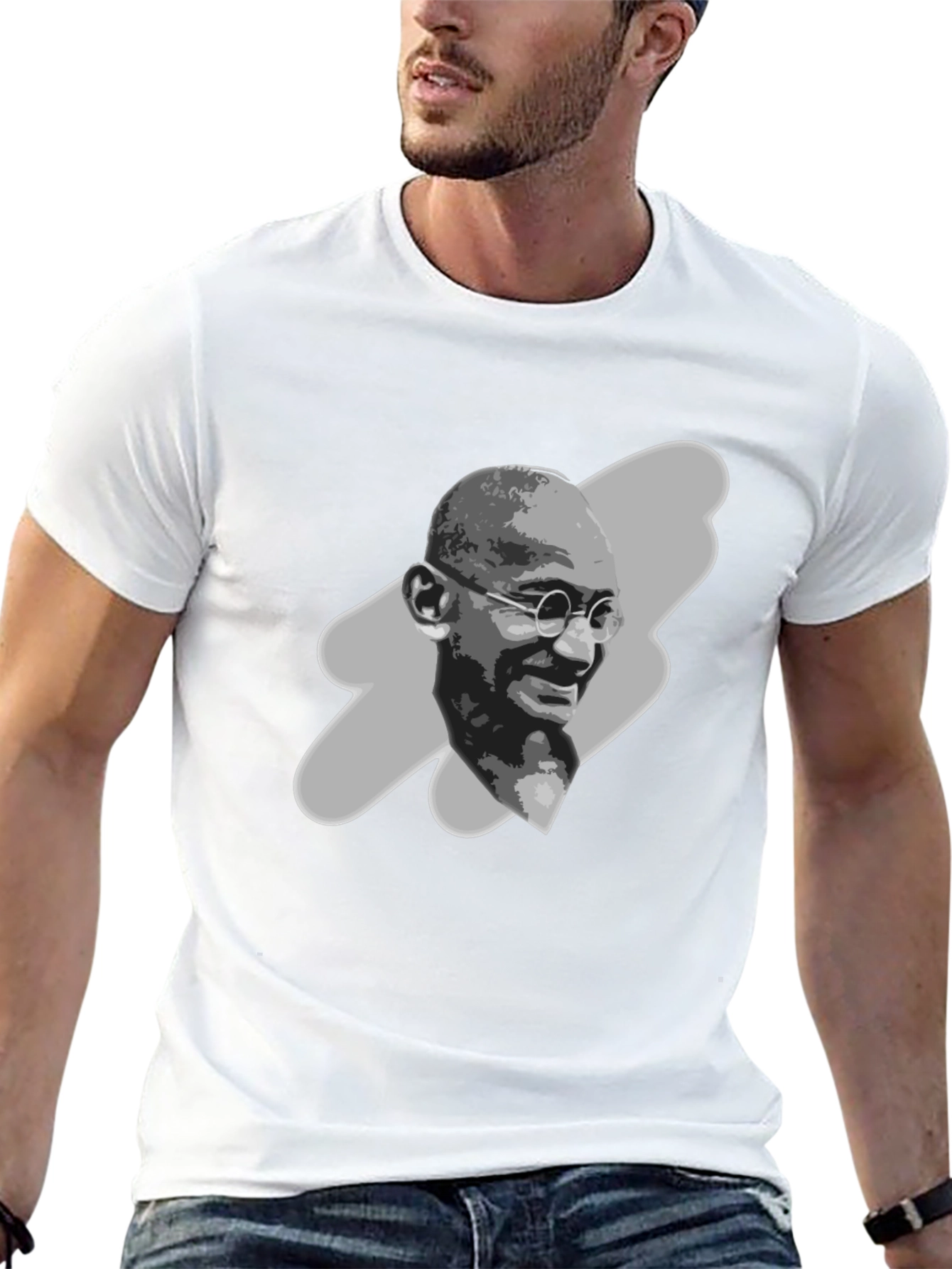 Gandhi Portrait Graphic Tee - Black T-Shirt