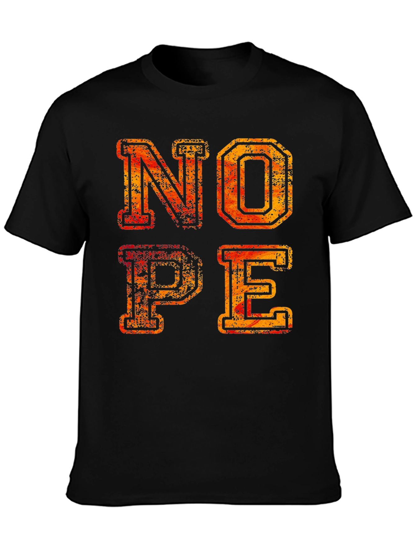 Nope Graphic Tee - Distressed Print Black T-Shirt