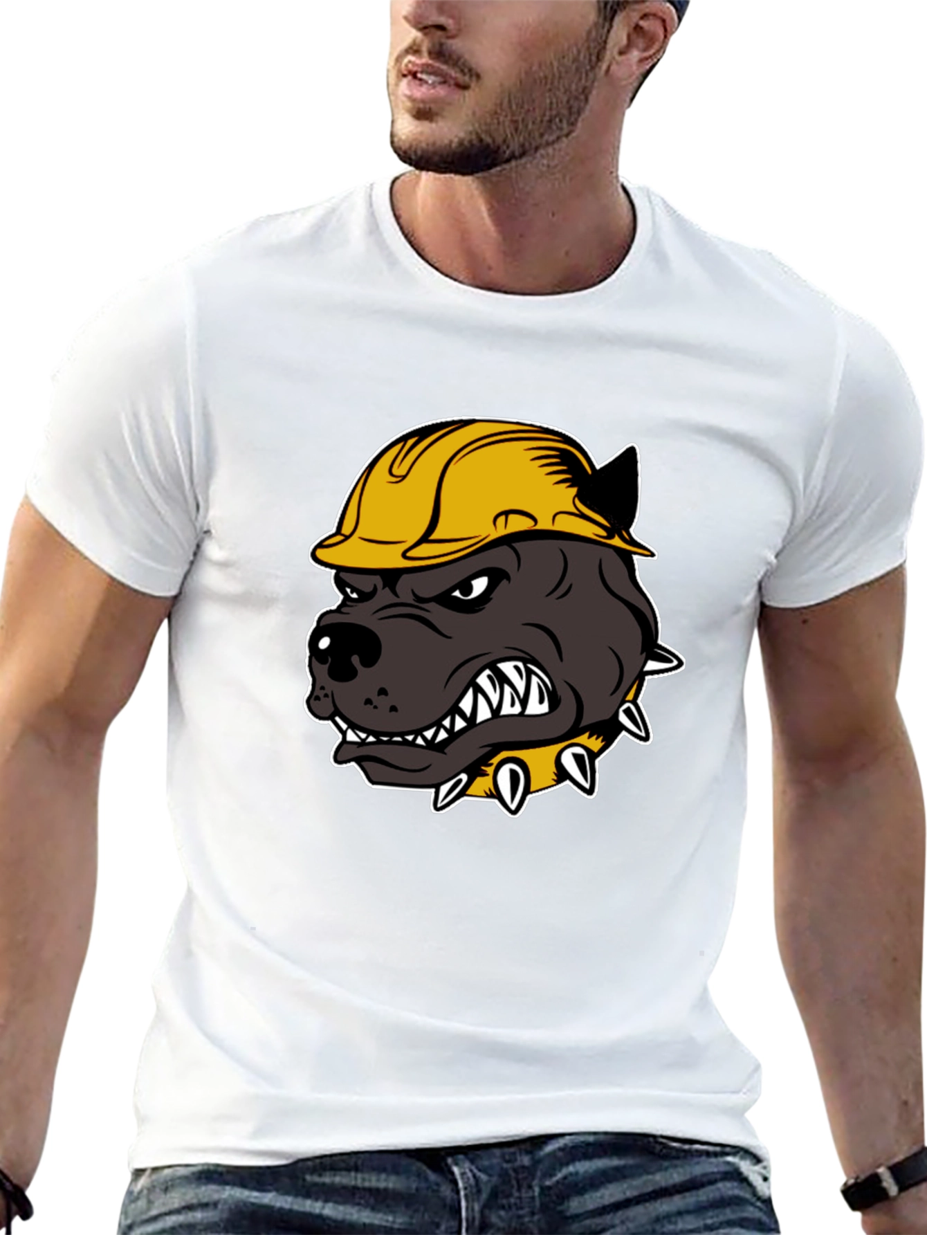 Construction Dog T-Shirt - Hard Hat Pitbull