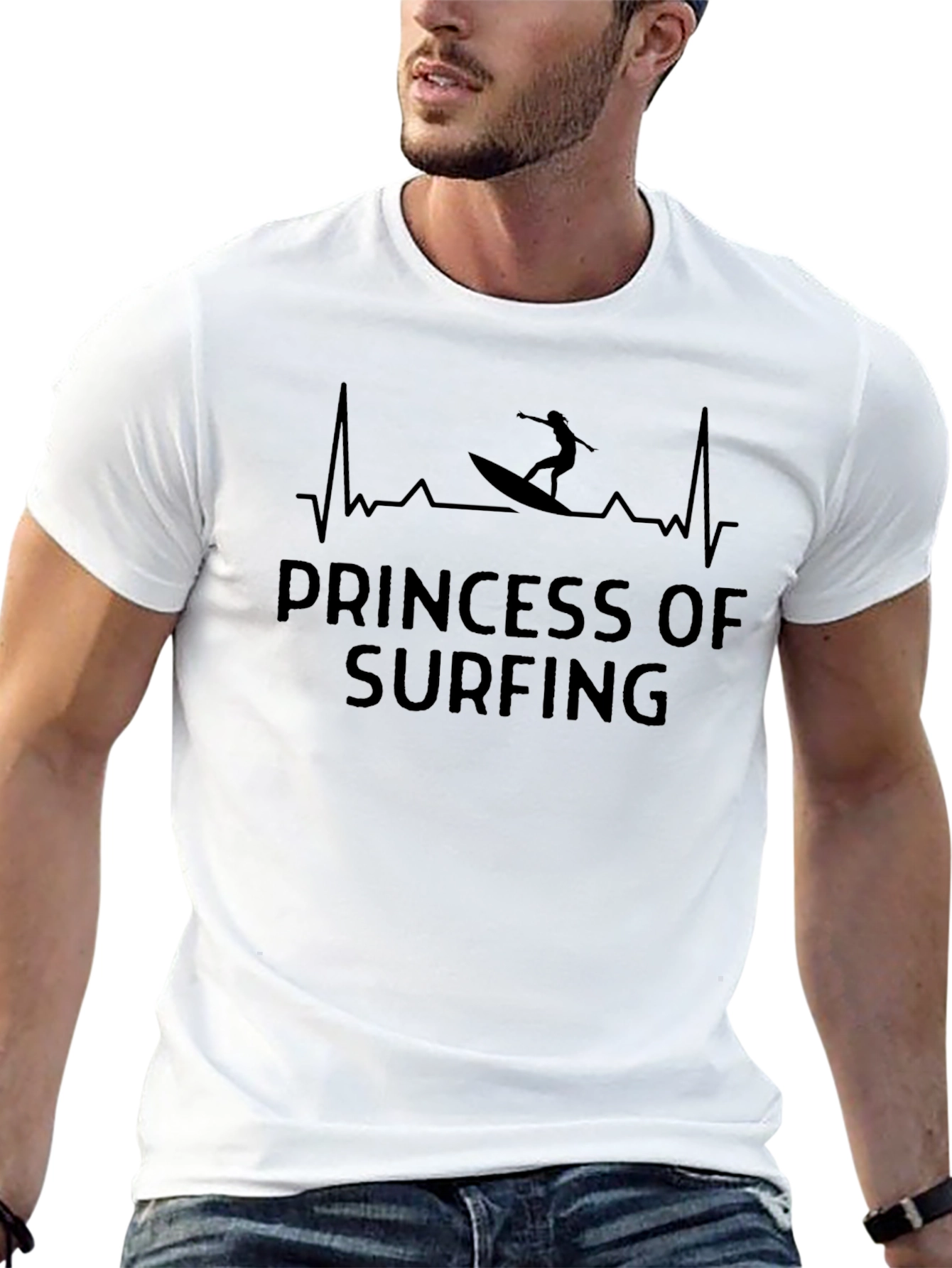 Princess of Surfing T-Shirt - Heartbeat Design
